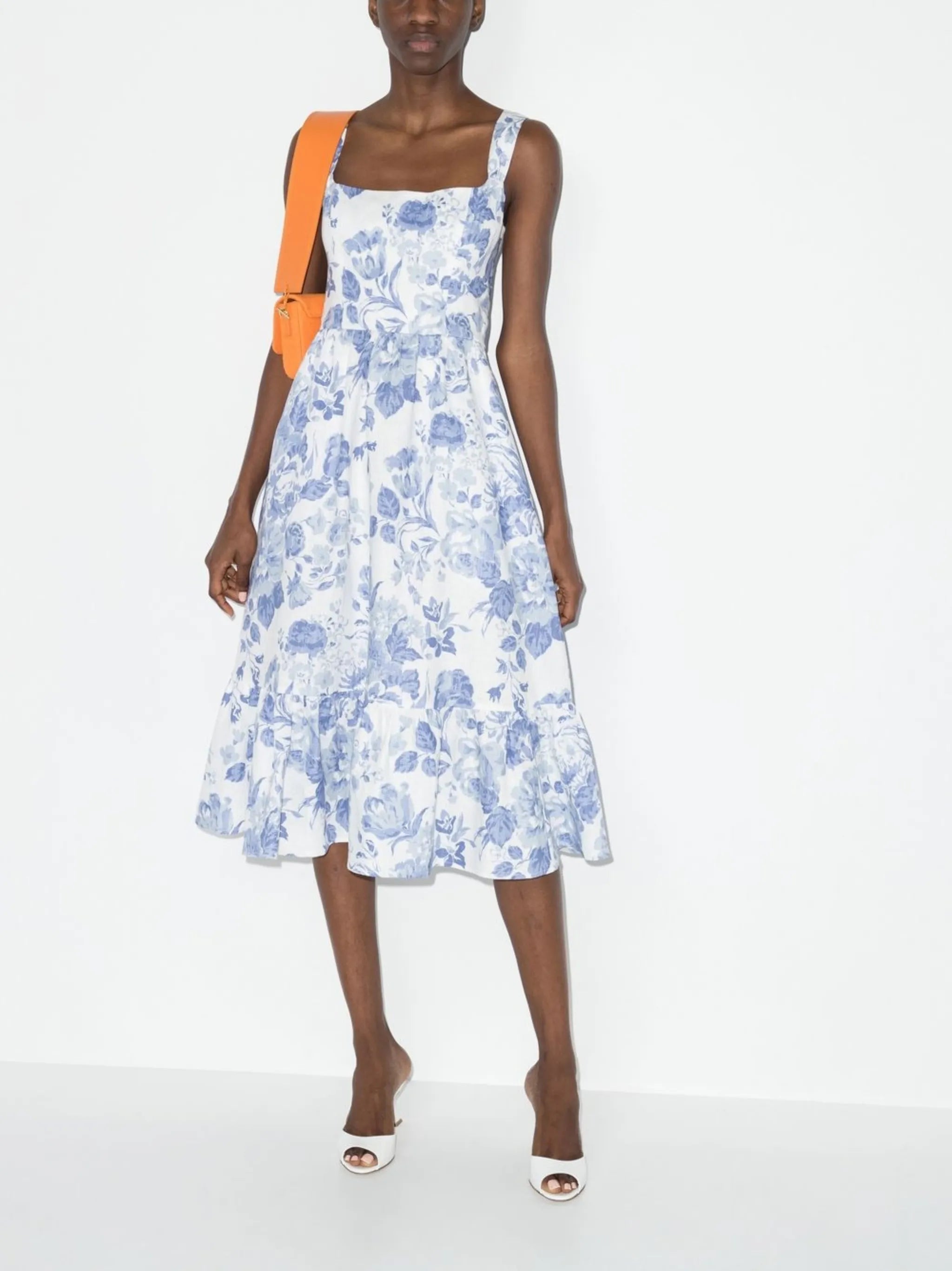Bucatini linen midi dress