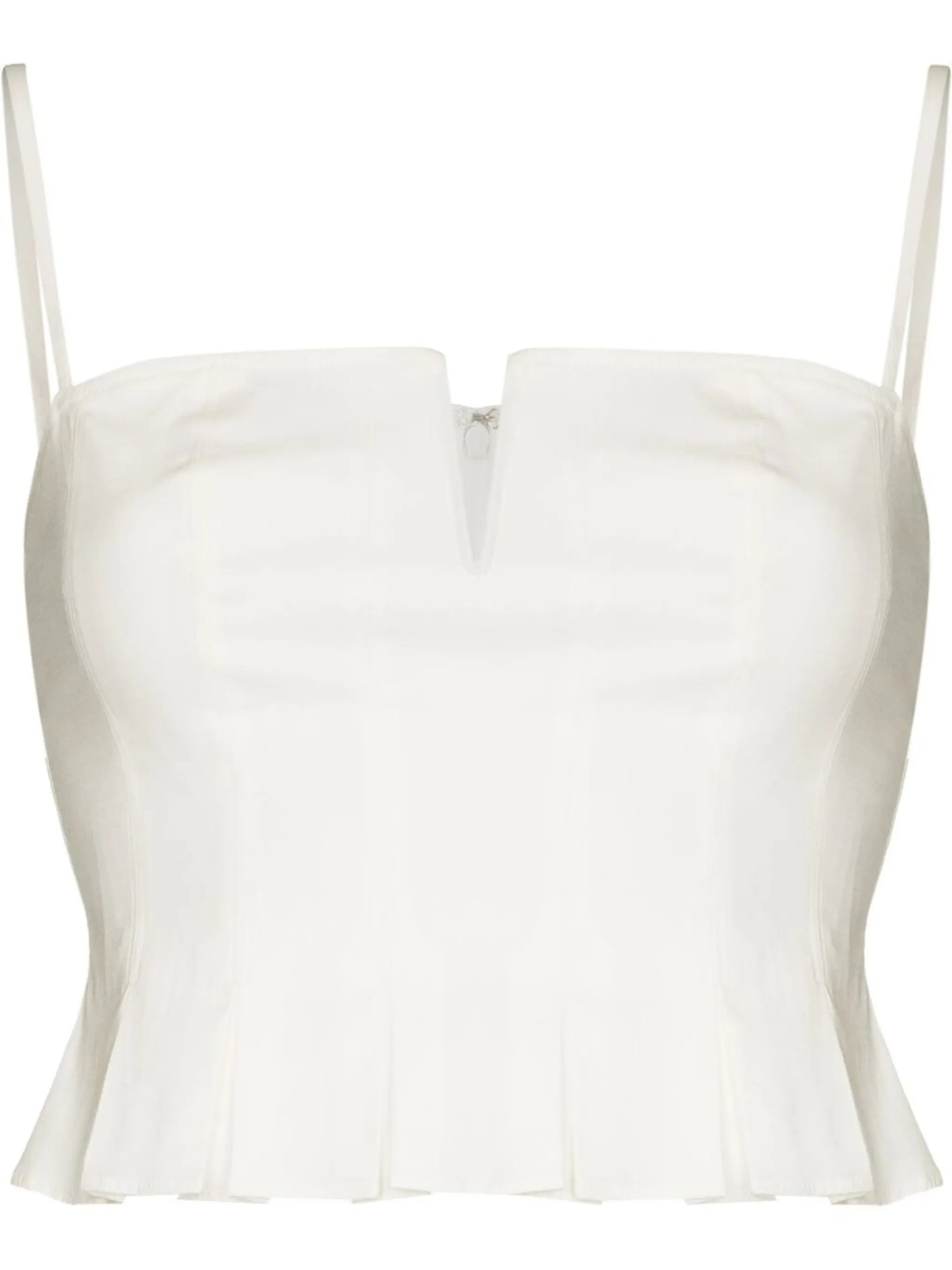 Shia pleated square-neck tank top