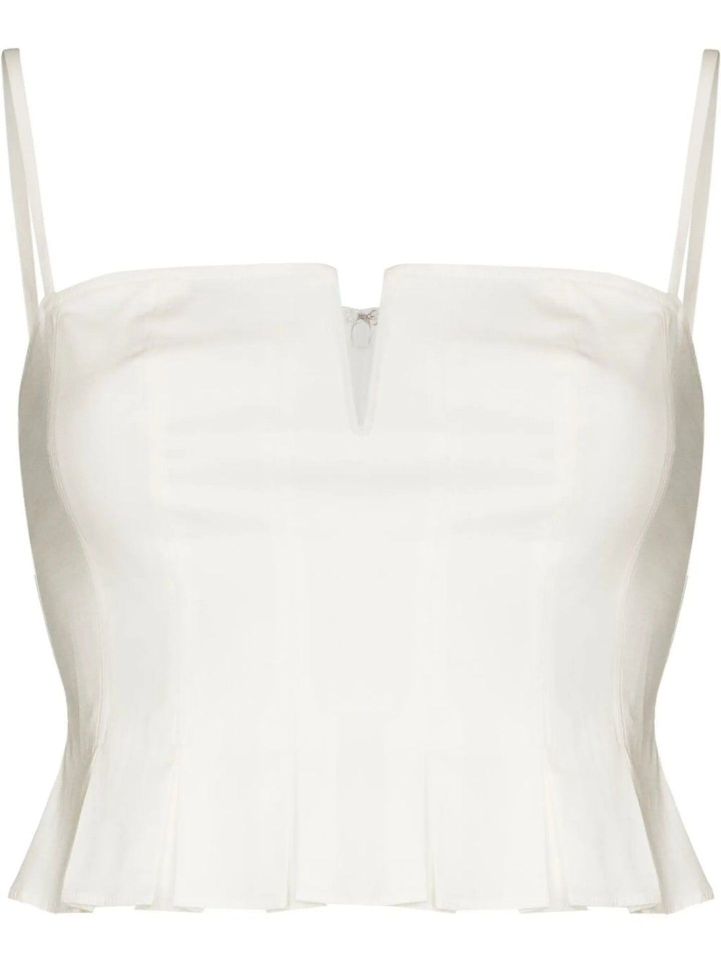 Shia pleated square-neck tank top