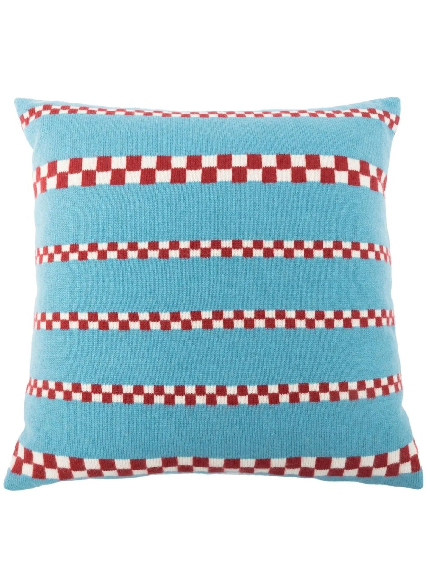 stripe-checked cashmere cushion