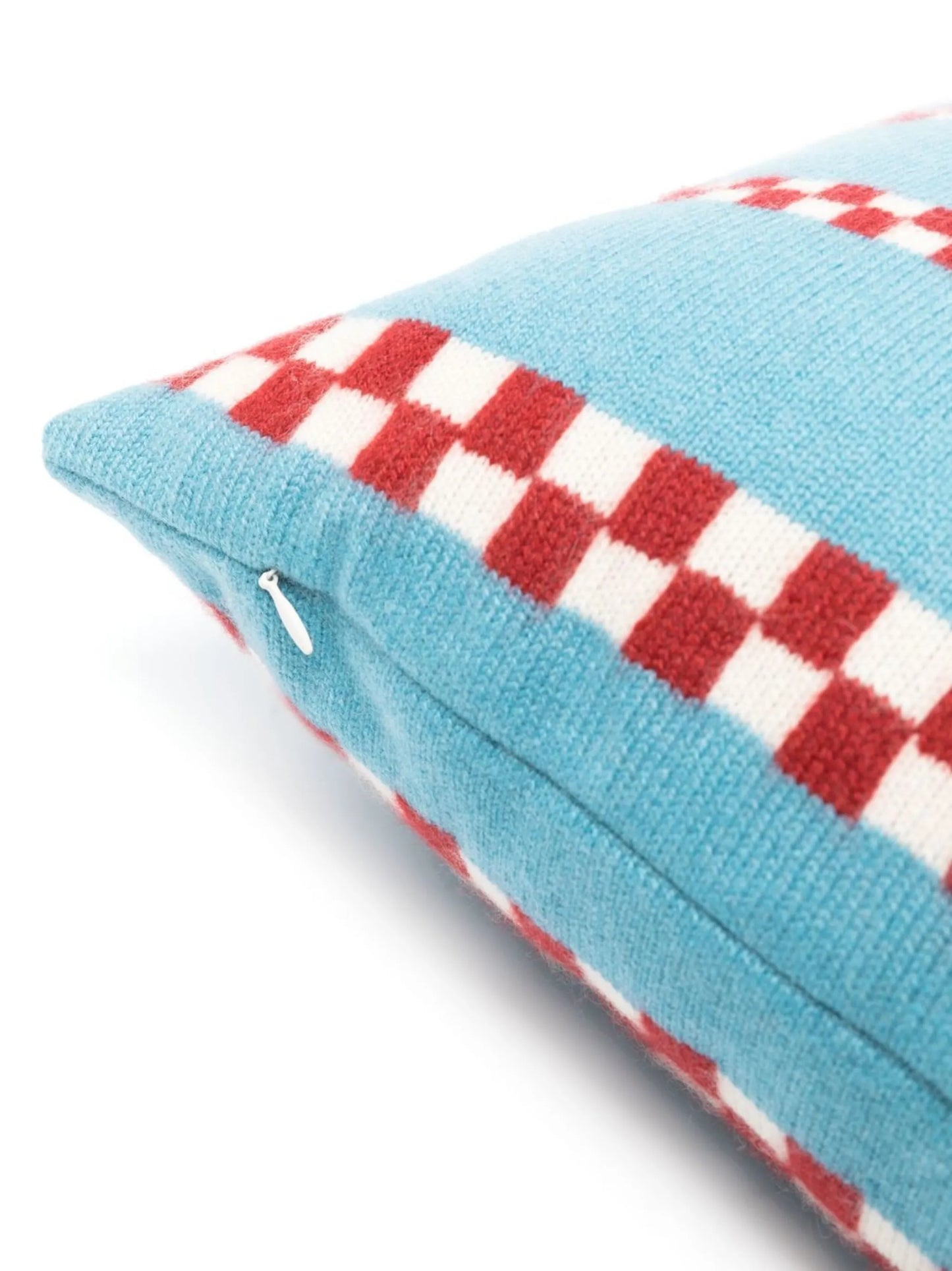 stripe-checked cashmere cushion