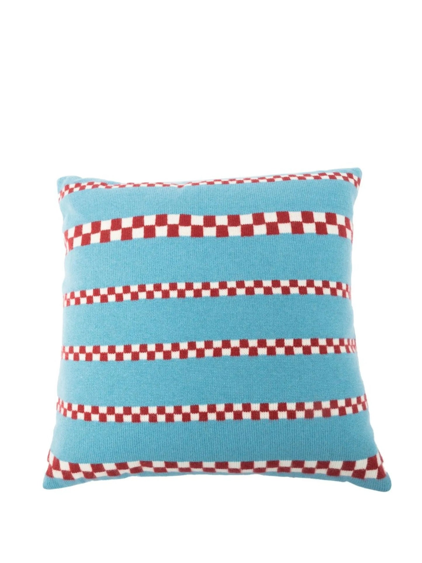 stripe-checked cashmere cushion