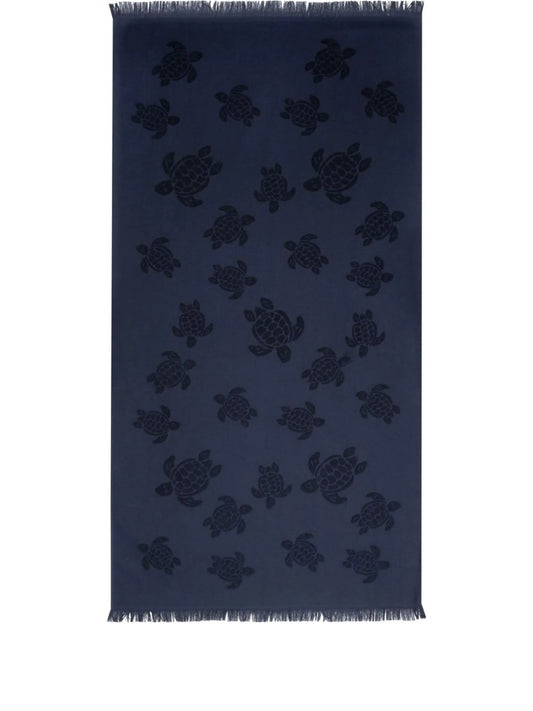 turtle fringed bath towel