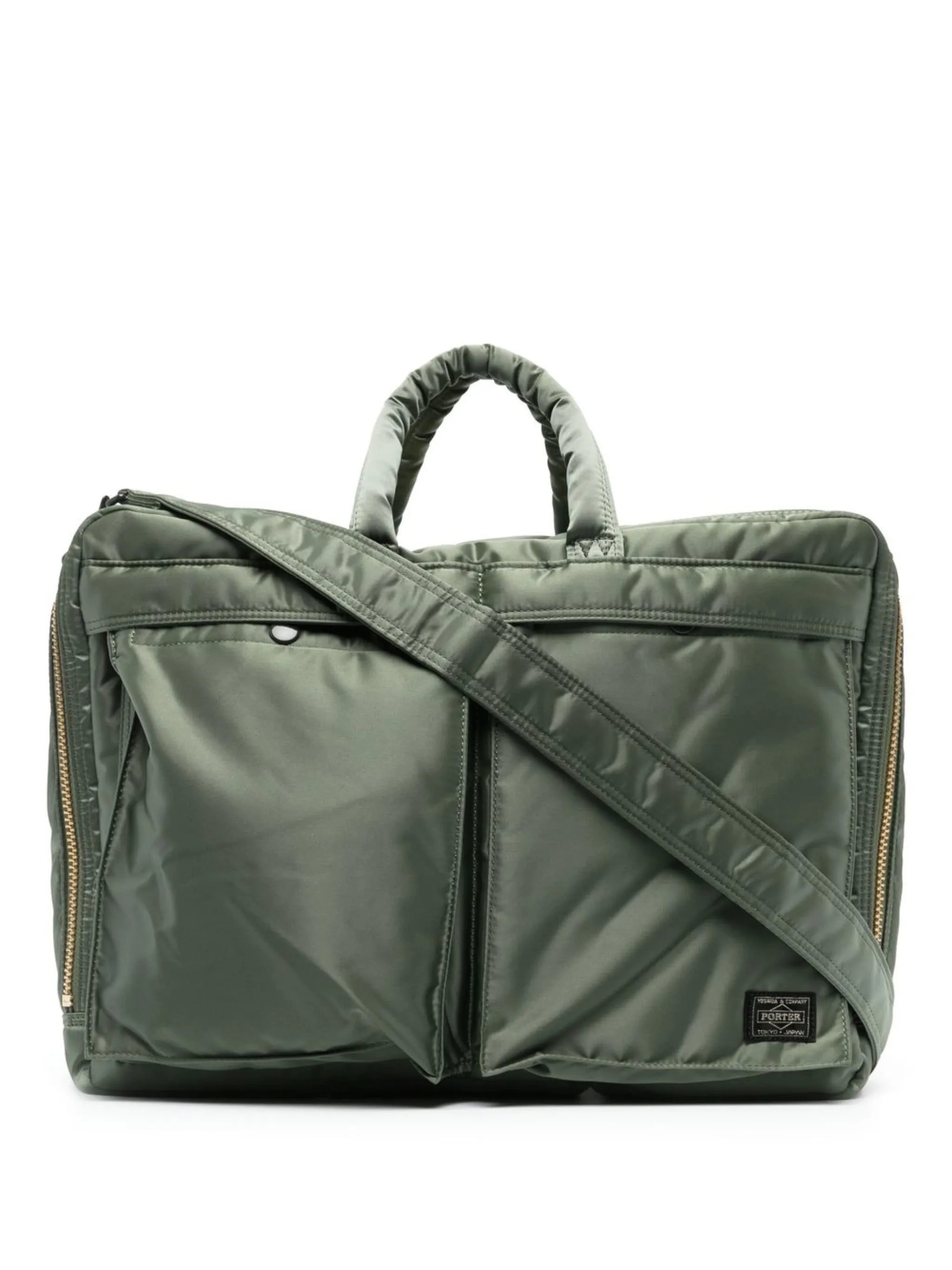 pocket-detailed padded briefcase