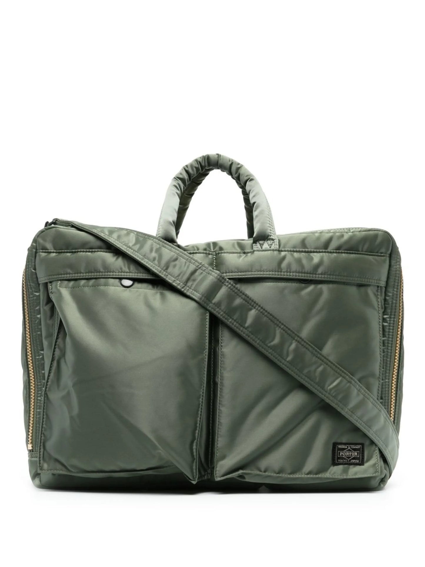 pocket-detailed padded briefcase