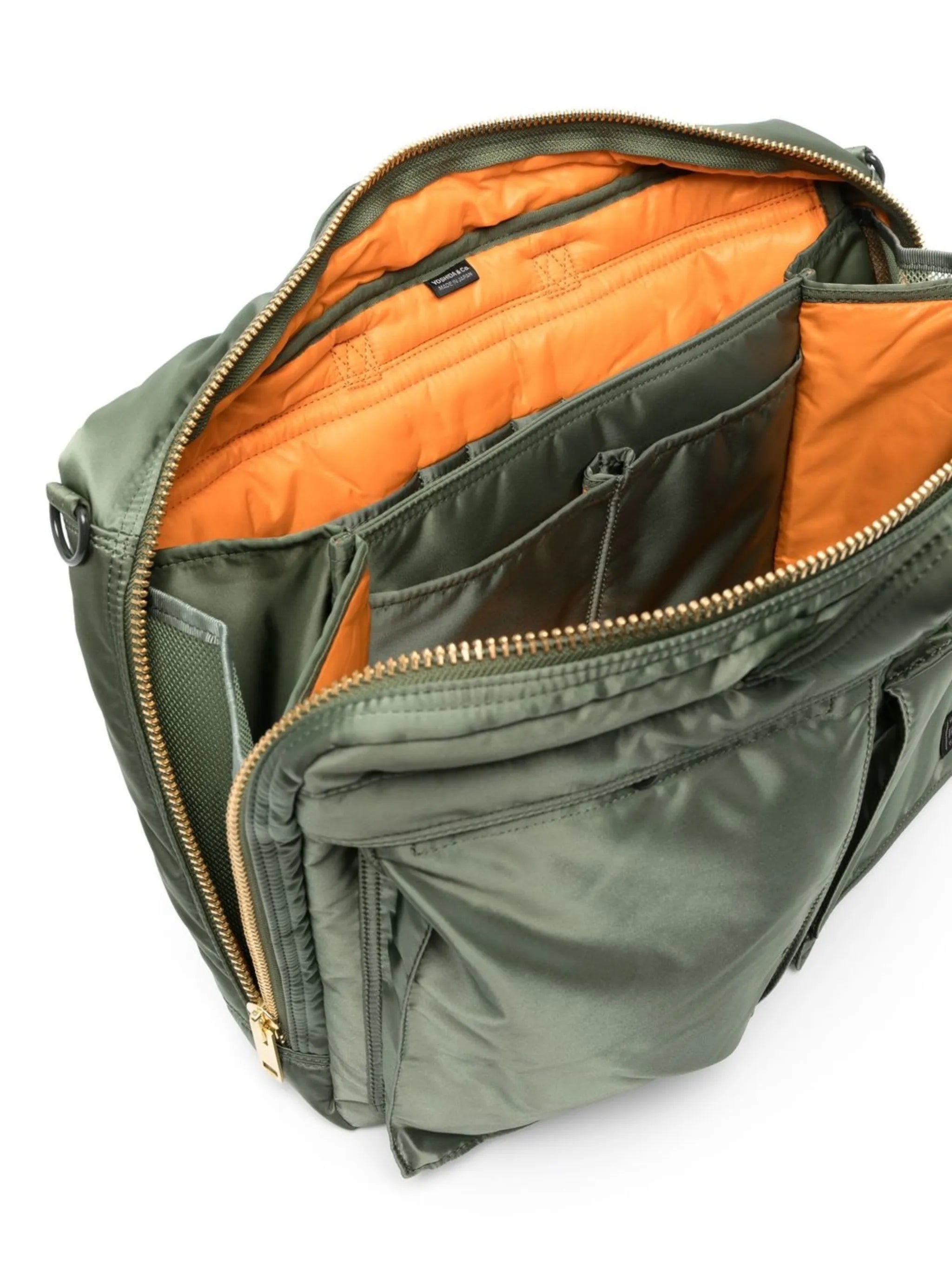 pocket-detailed padded briefcase