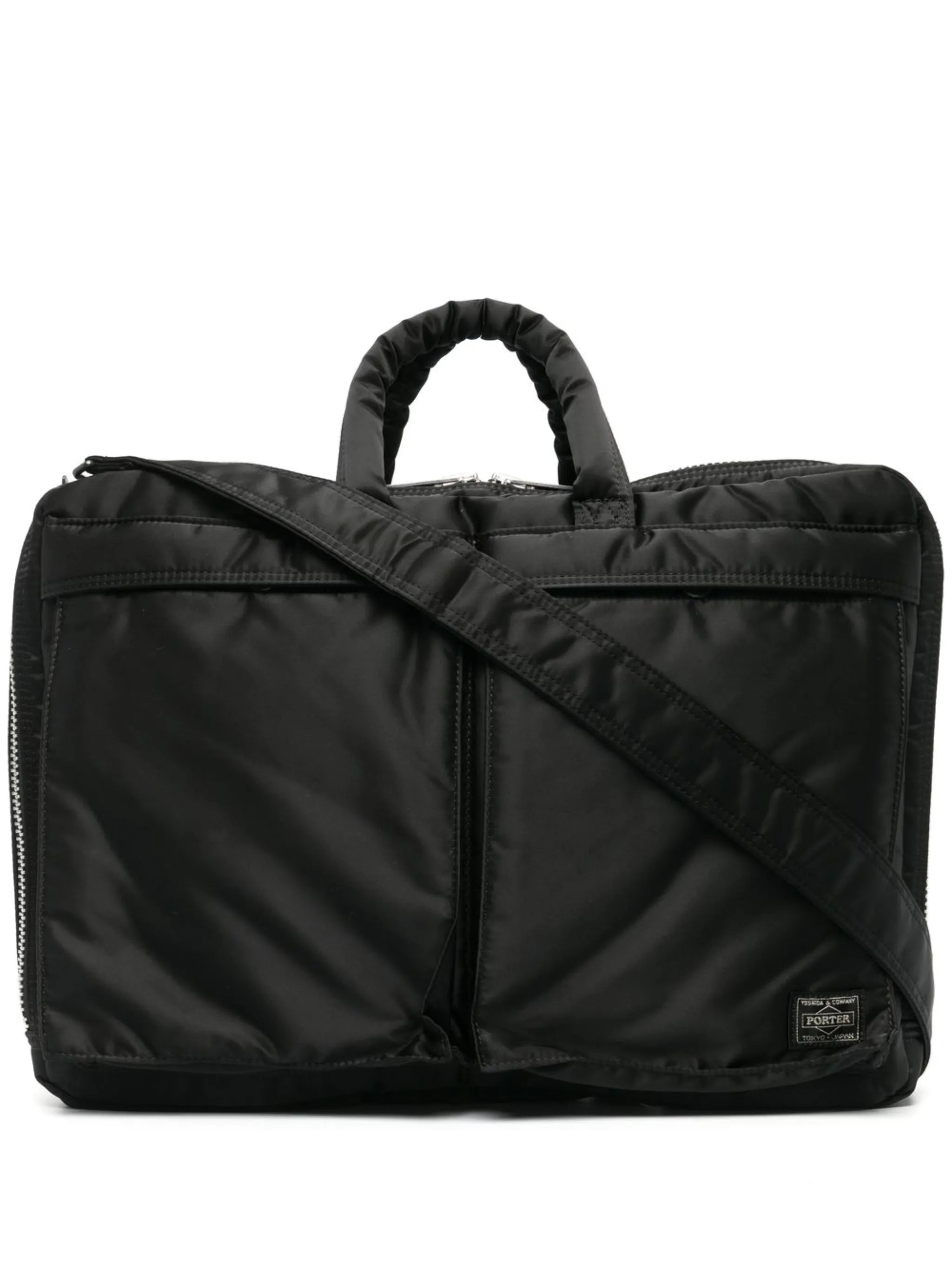 pocket-detailed padded briefcase