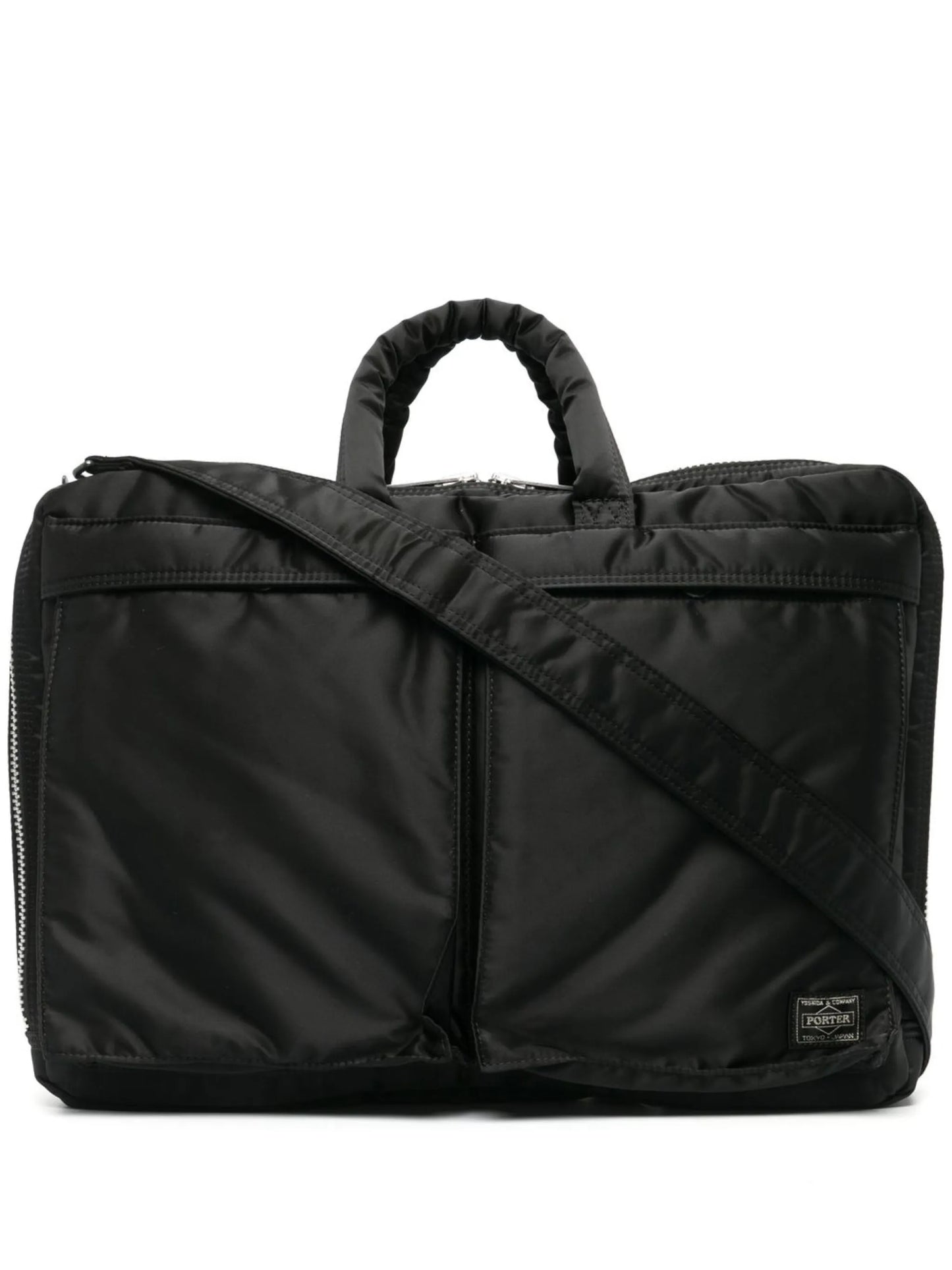 pocket-detailed padded briefcase