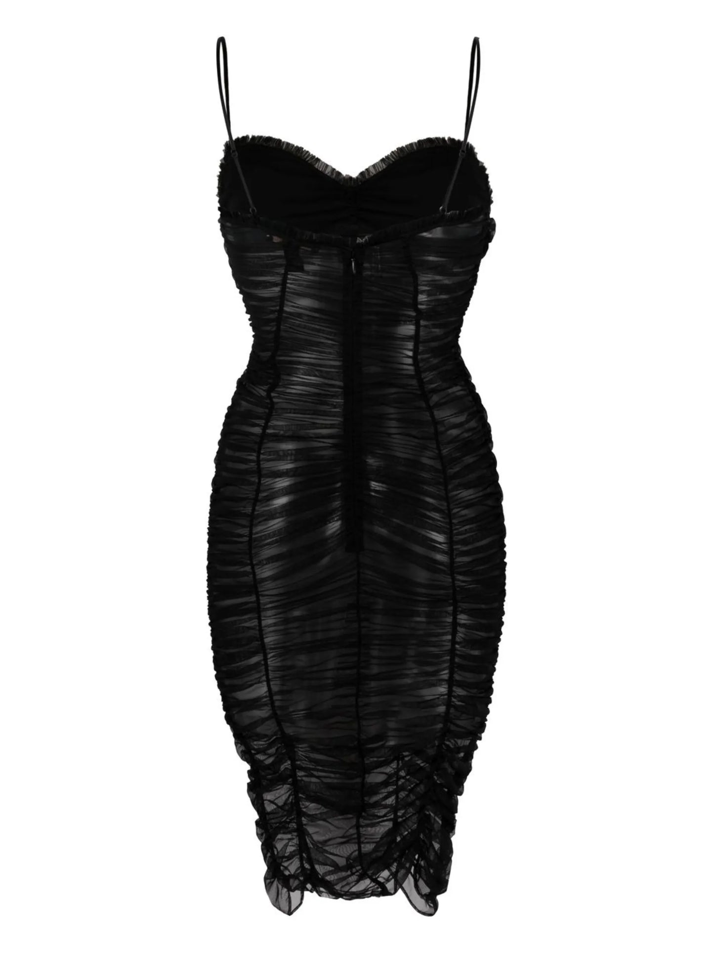 ruched tulle dress