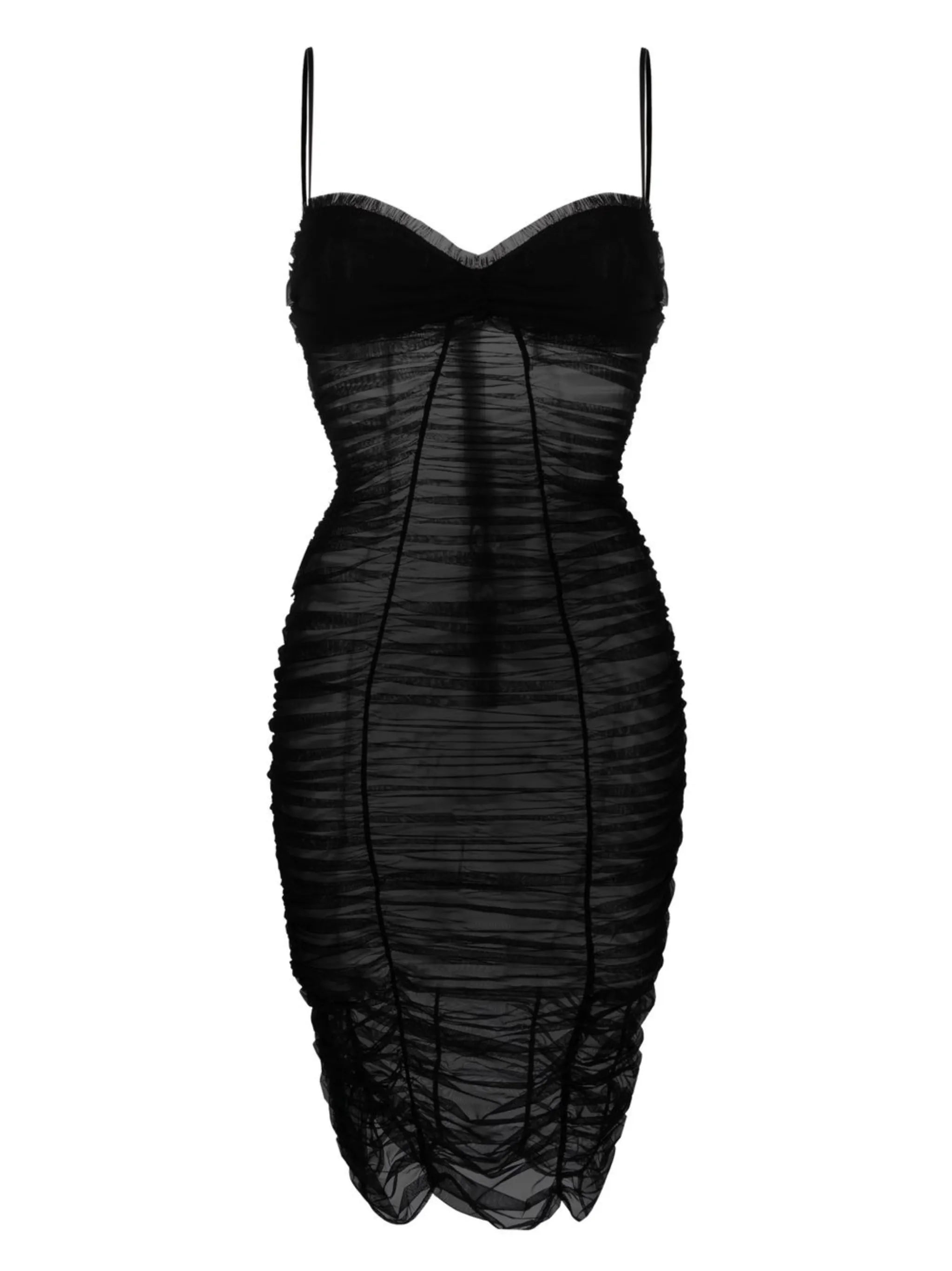 ruched tulle dress