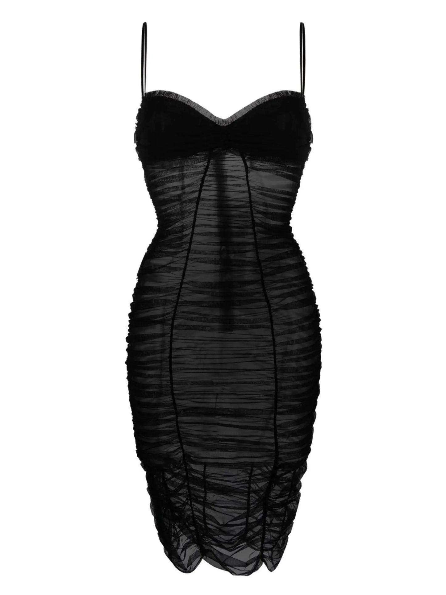 ruched tulle dress