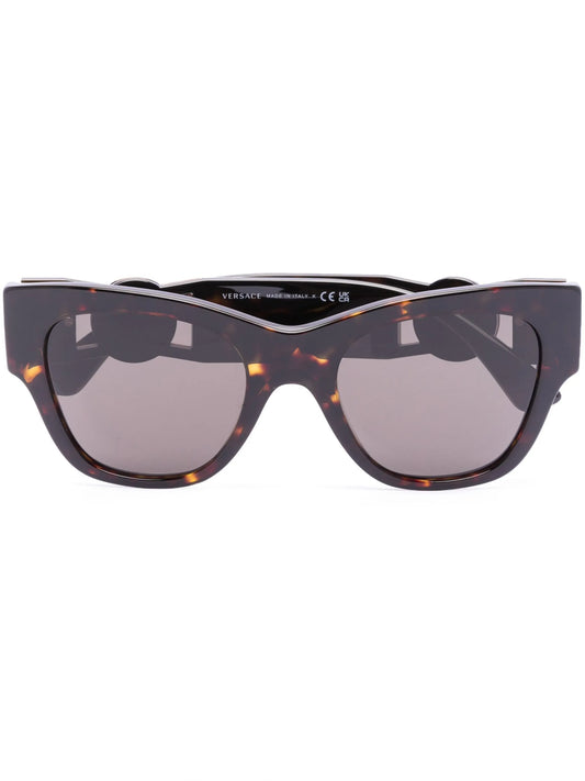 logo-plaque round-frame sunglasses