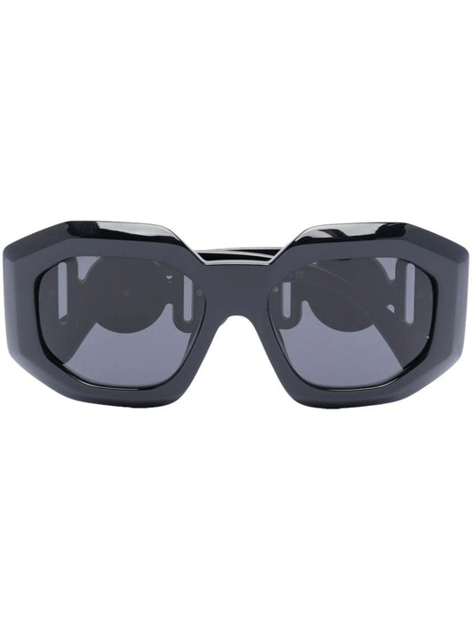 oversized geometric frame sunglasses
