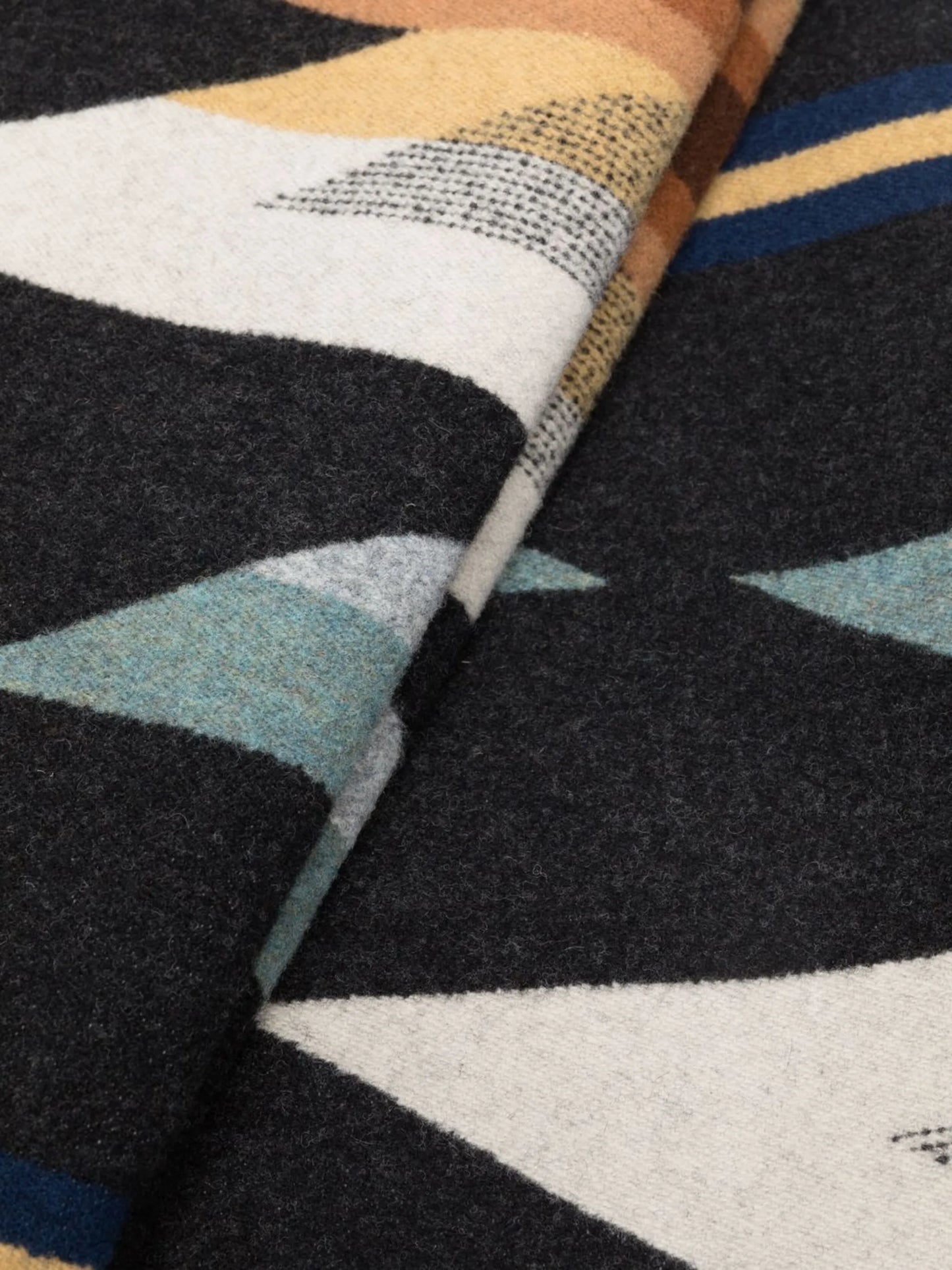 geometric-pattern wool throw