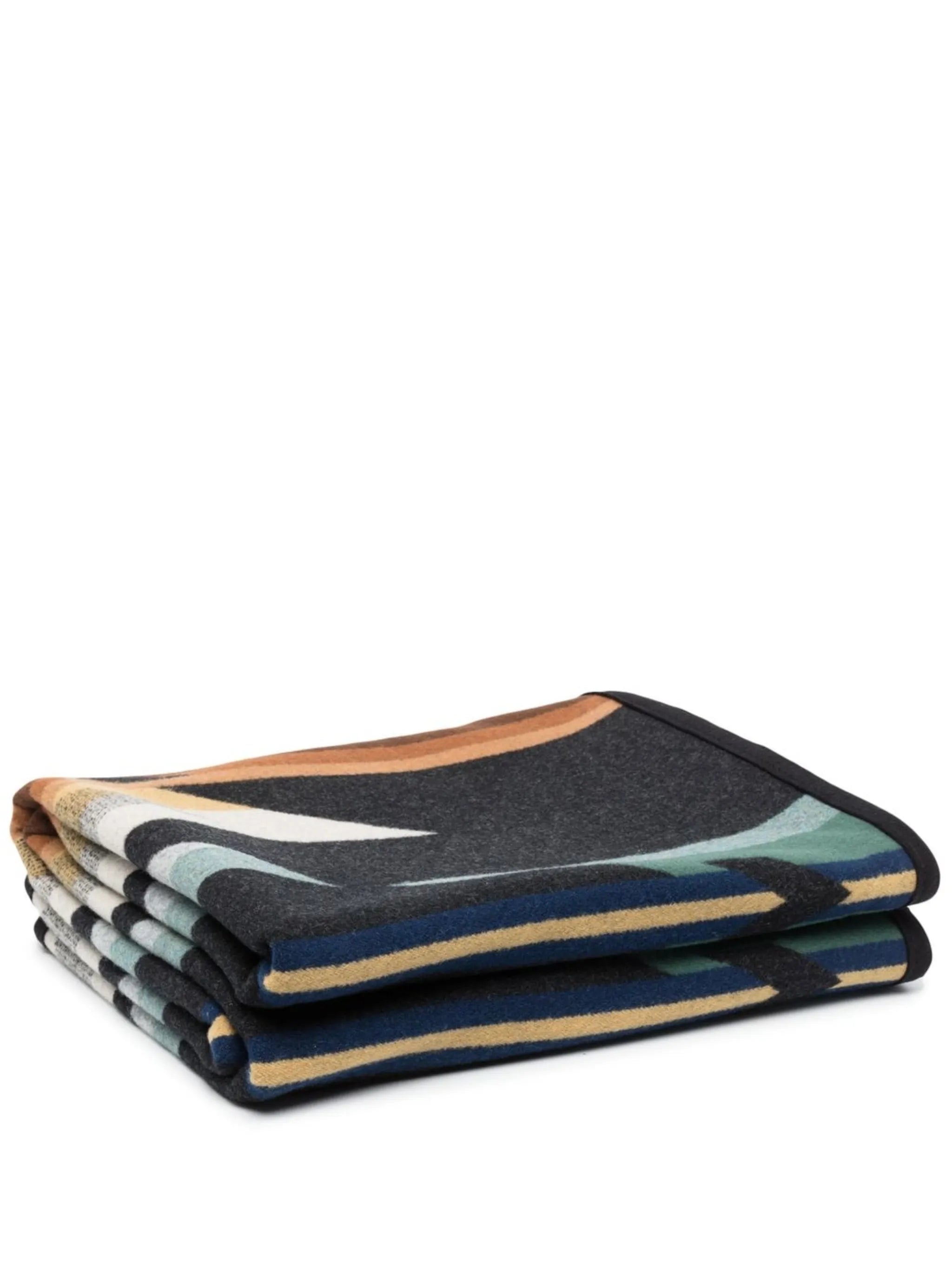 geometric-pattern wool throw