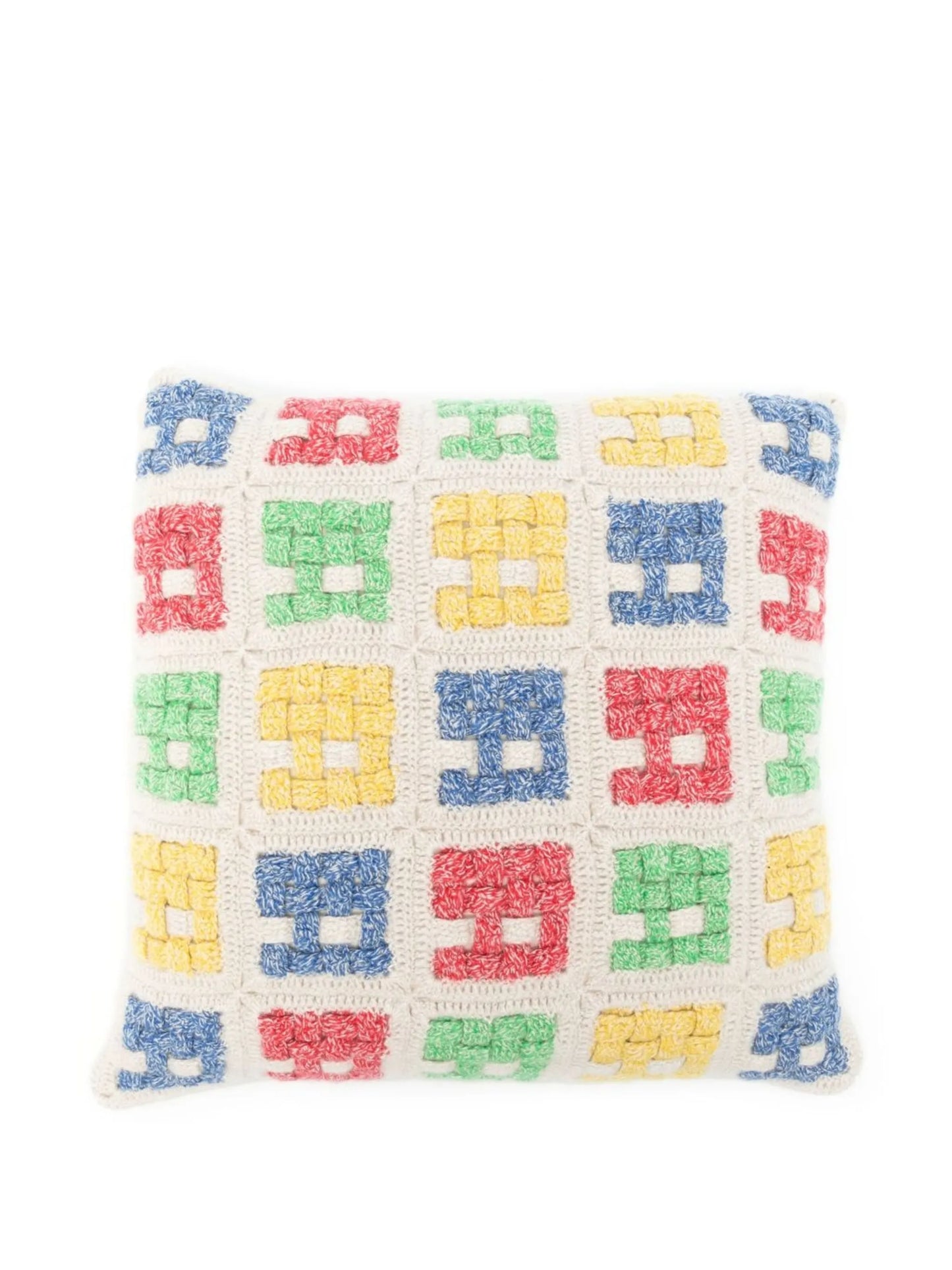 basket-crochet cashmere cushion