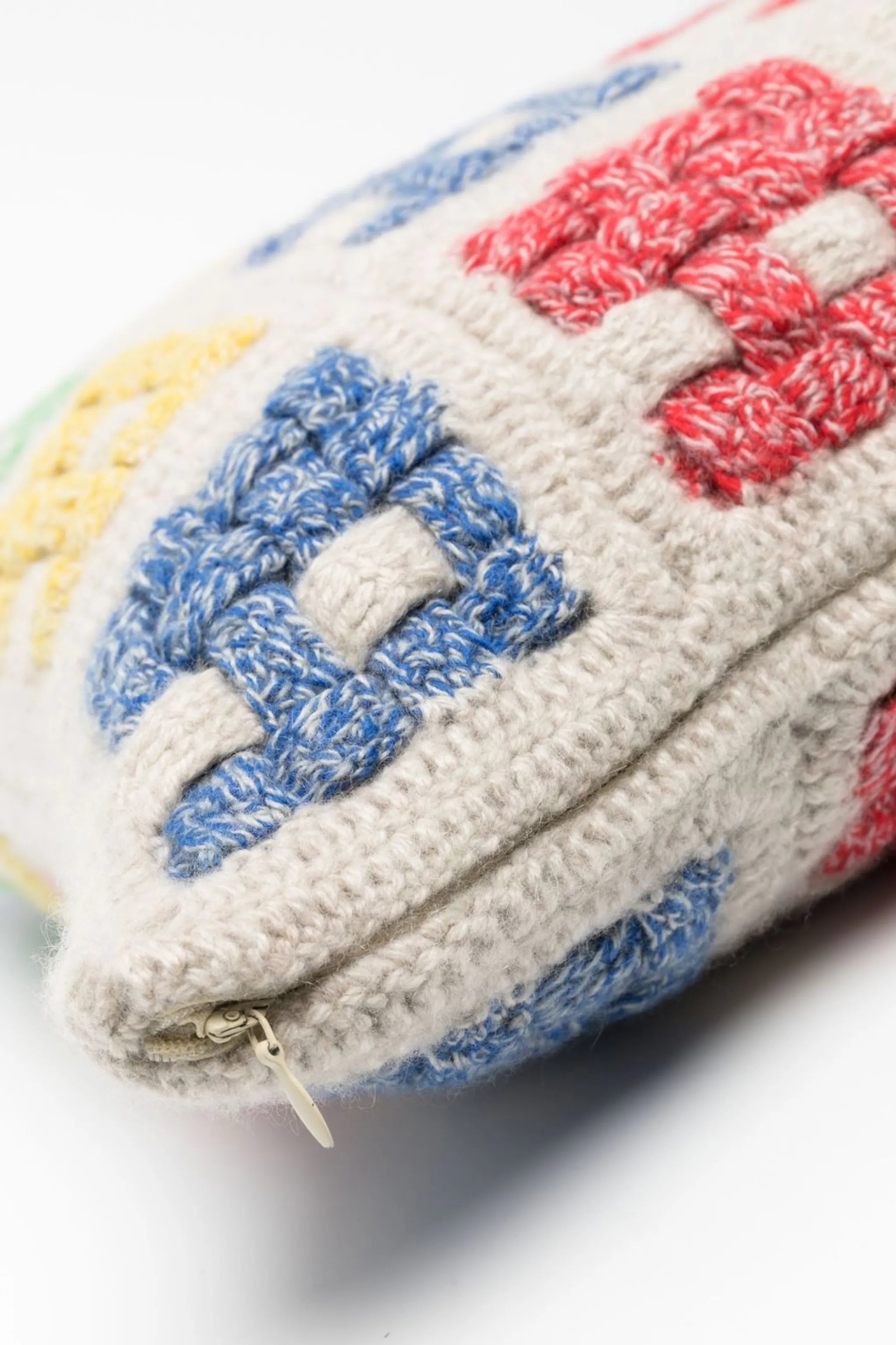 basket-crochet cashmere cushion