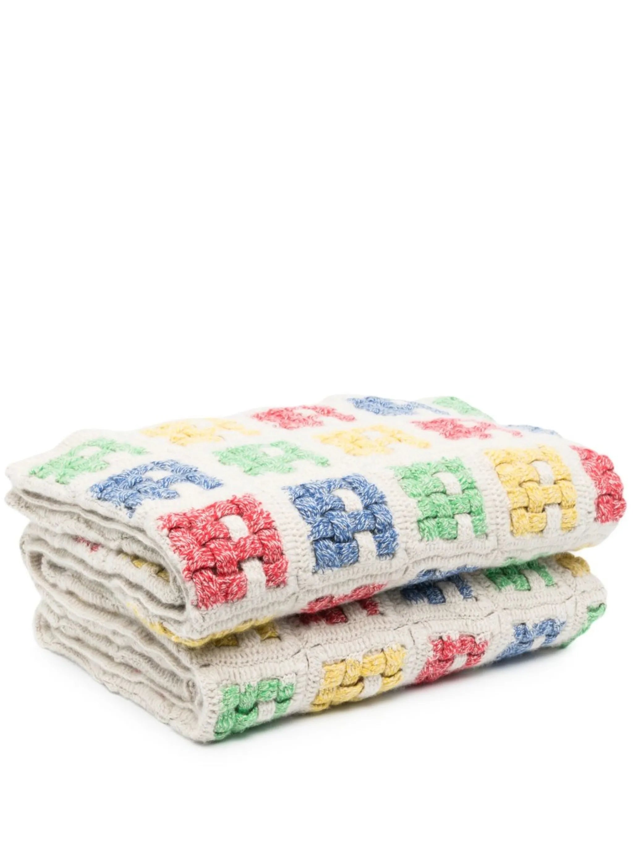 basket-crochet cashmere blanket