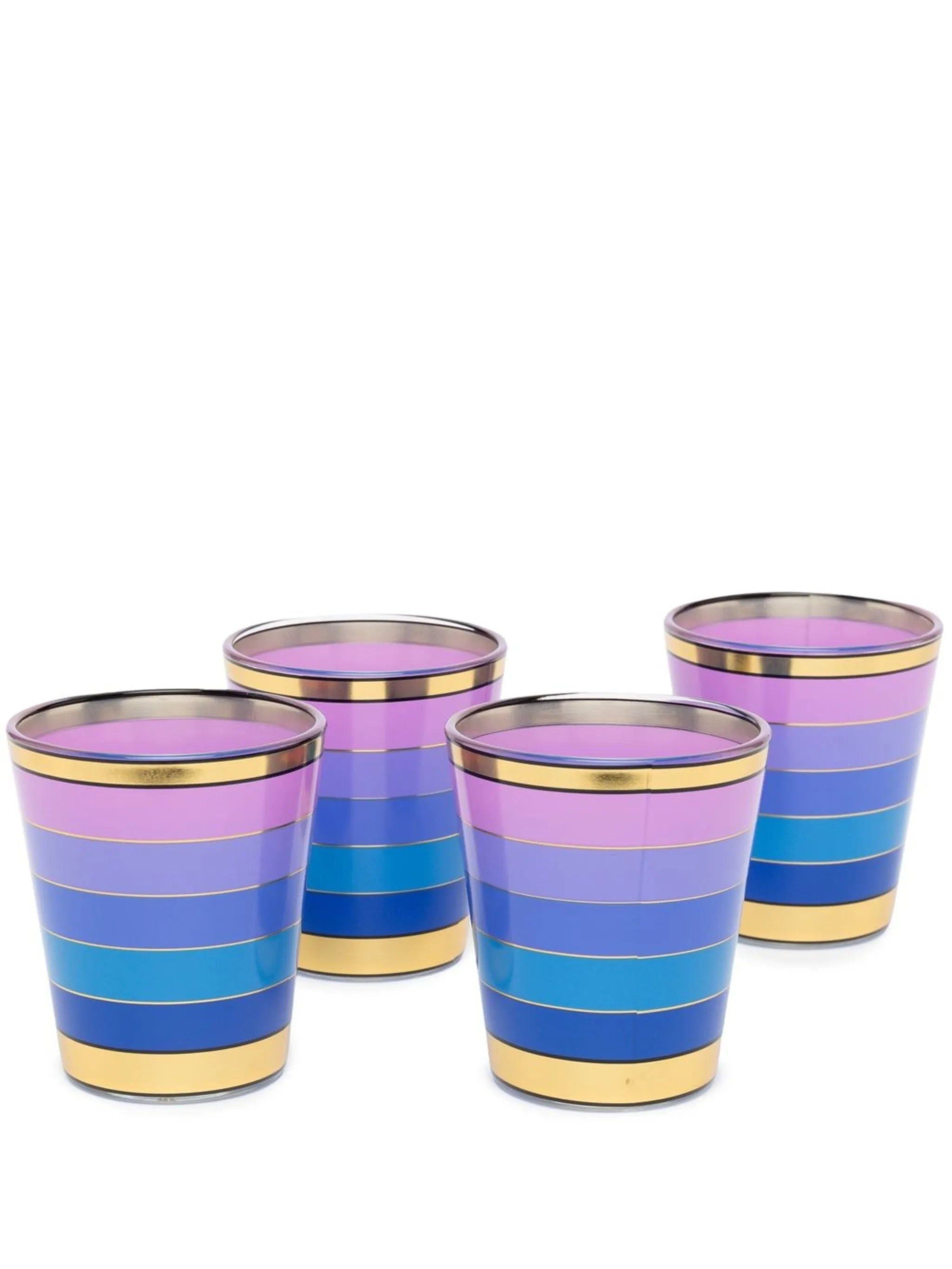 set of four boxed glasses
