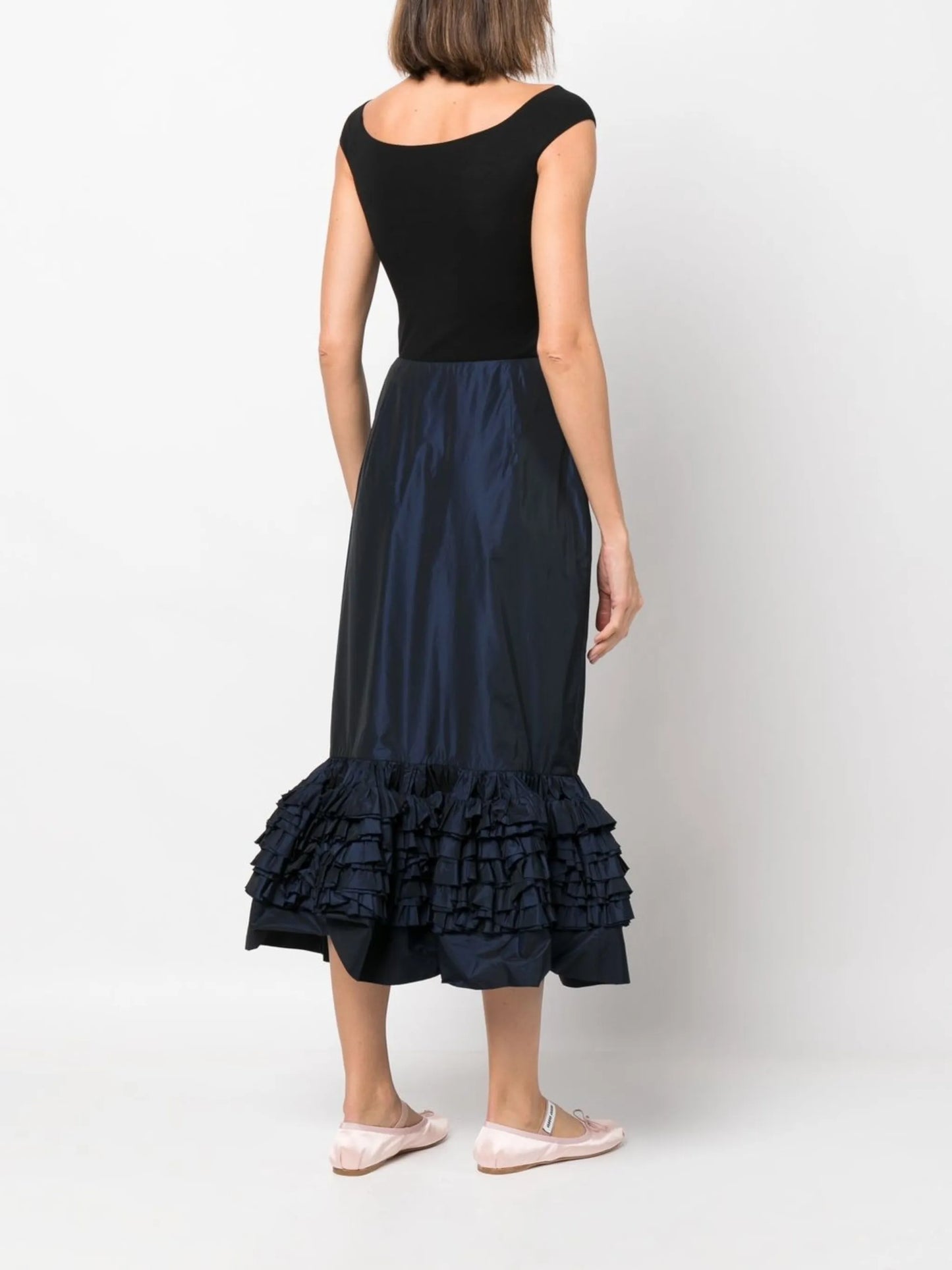 ruffle-detail peplum skirt