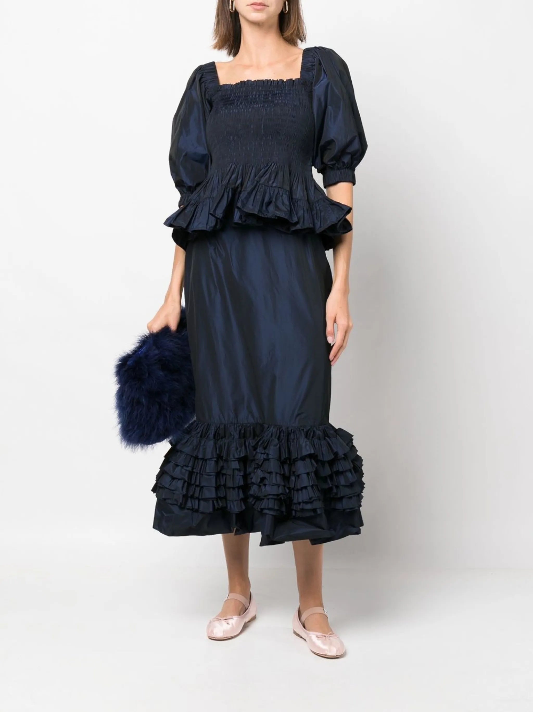 ruffle-detail peplum skirt