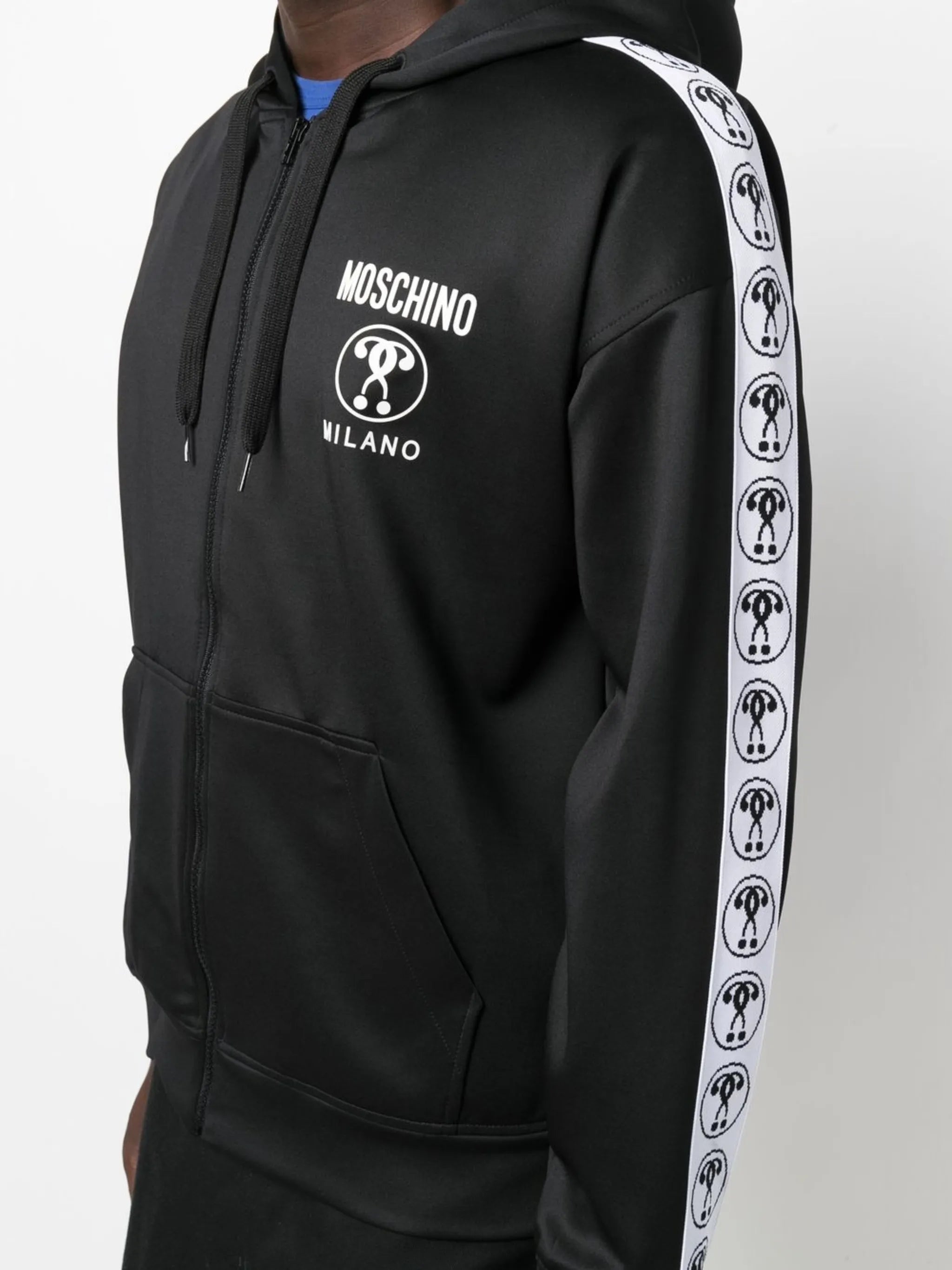 logo-print zip-up hoodie