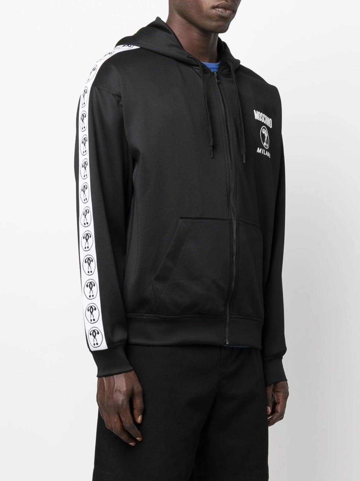 logo-print zip-up hoodie
