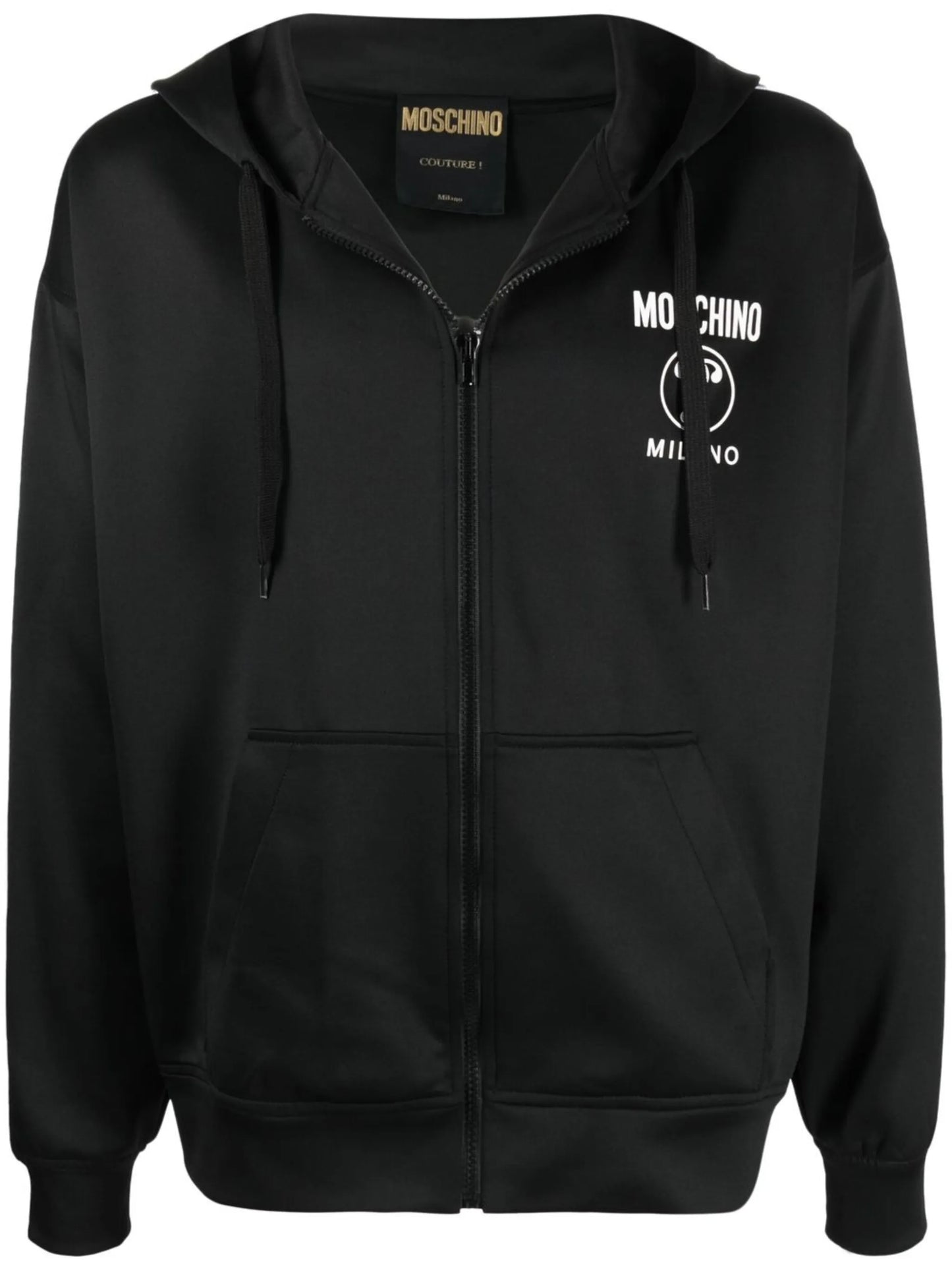 logo-print zip-up hoodie