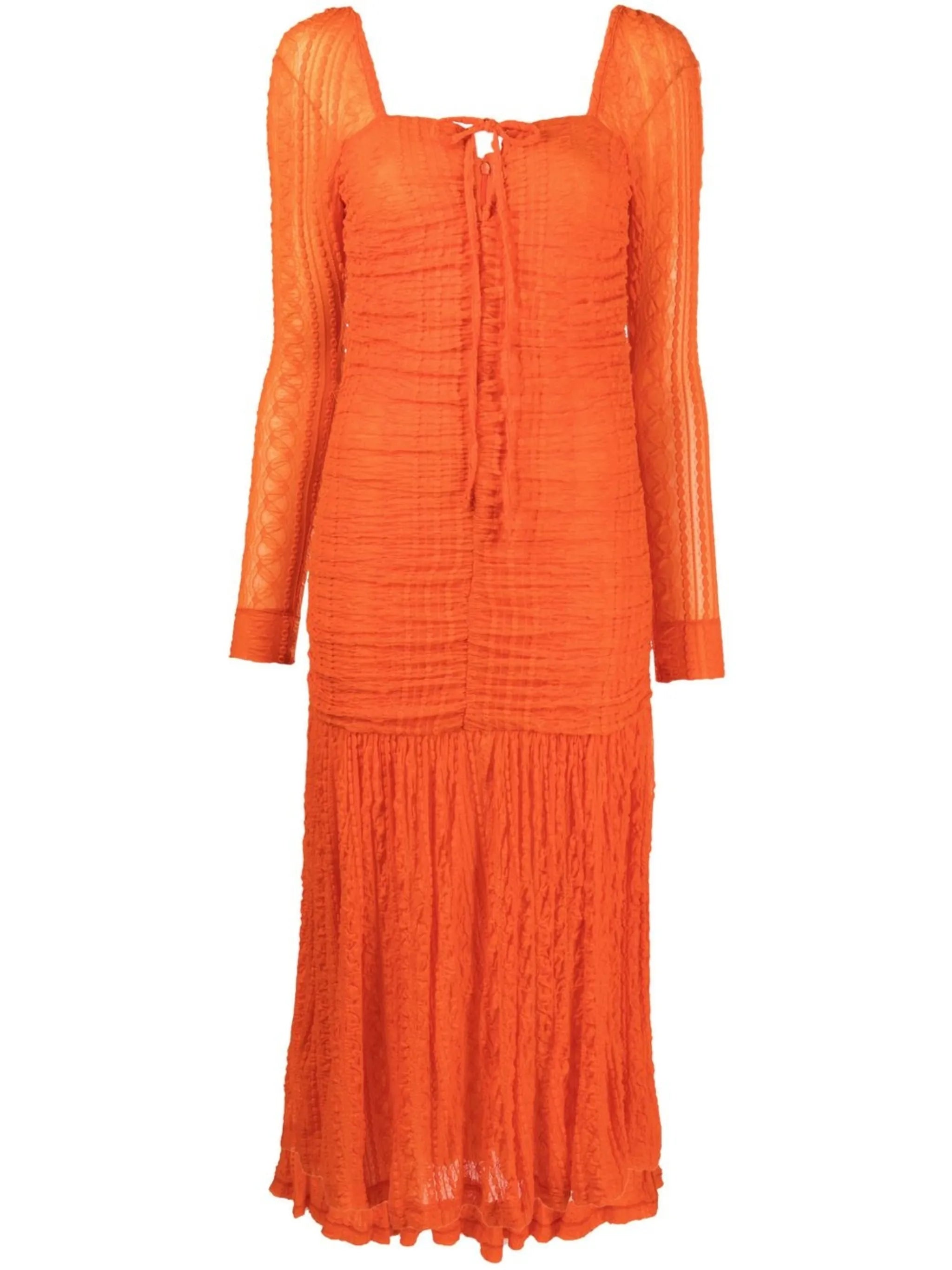 square-neck long-sleeve dress
