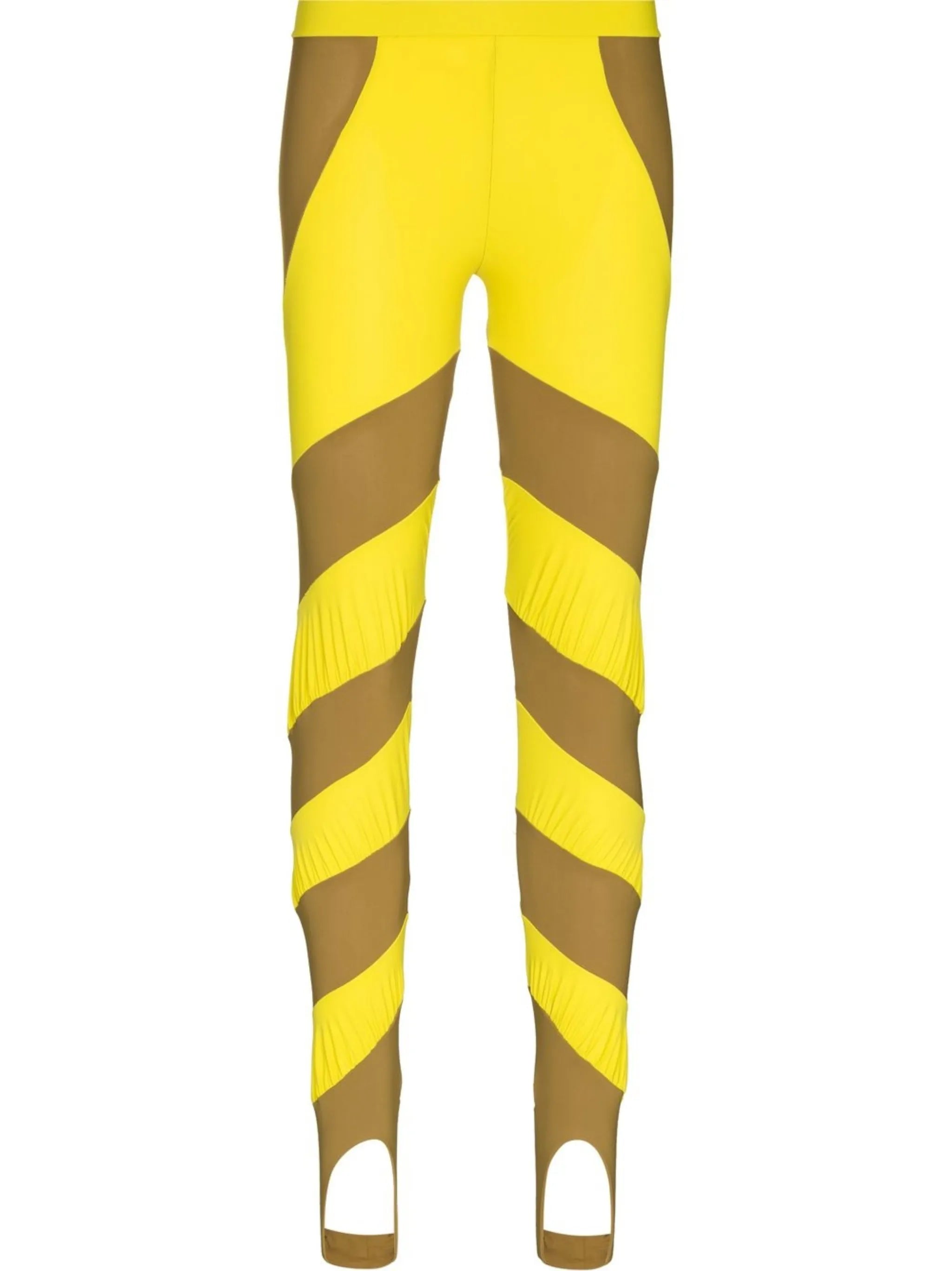 striped two-tone leggings