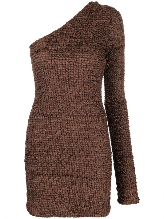 fitted one-sleeve mini dress