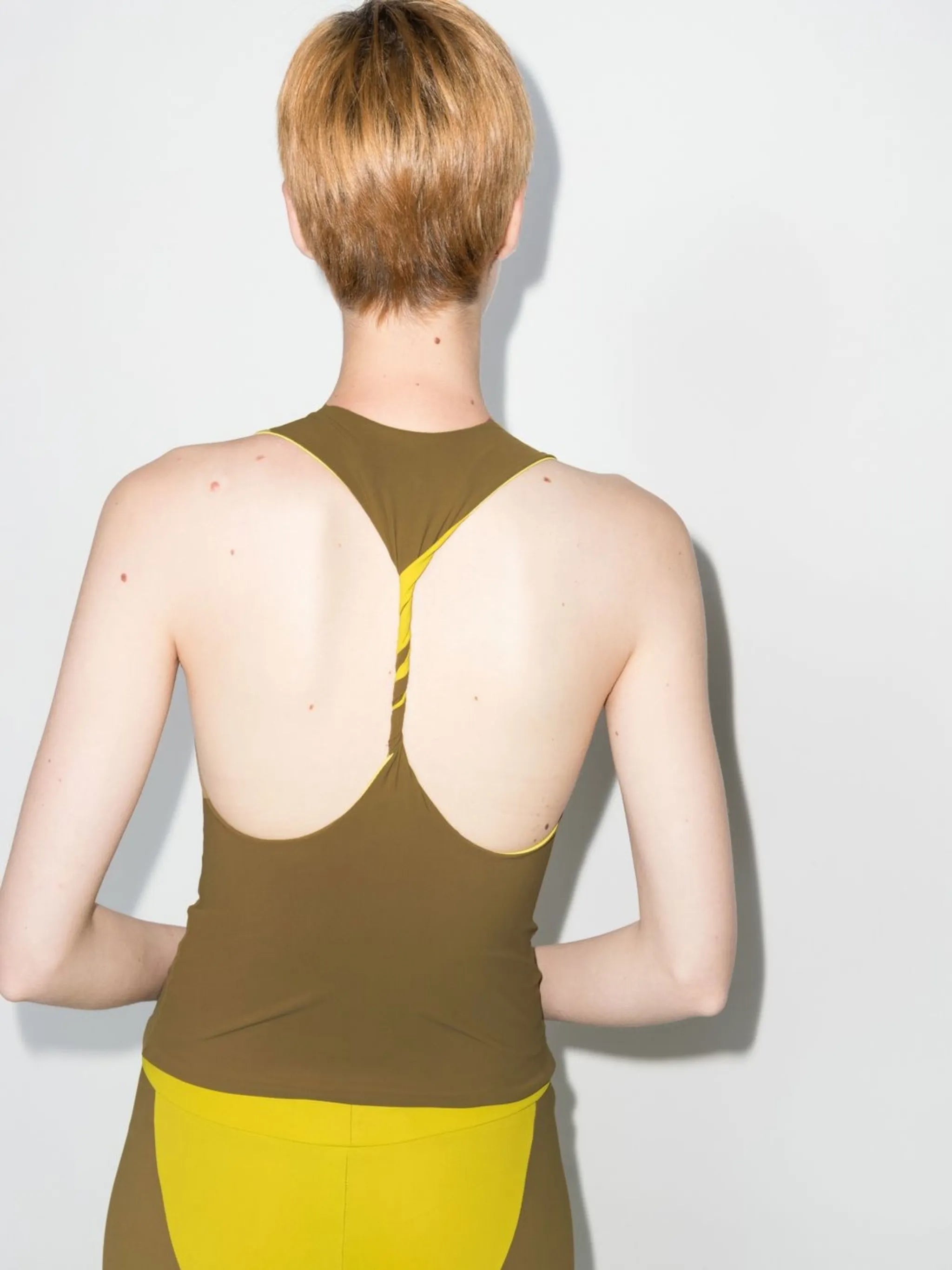 panelled sleeveless top