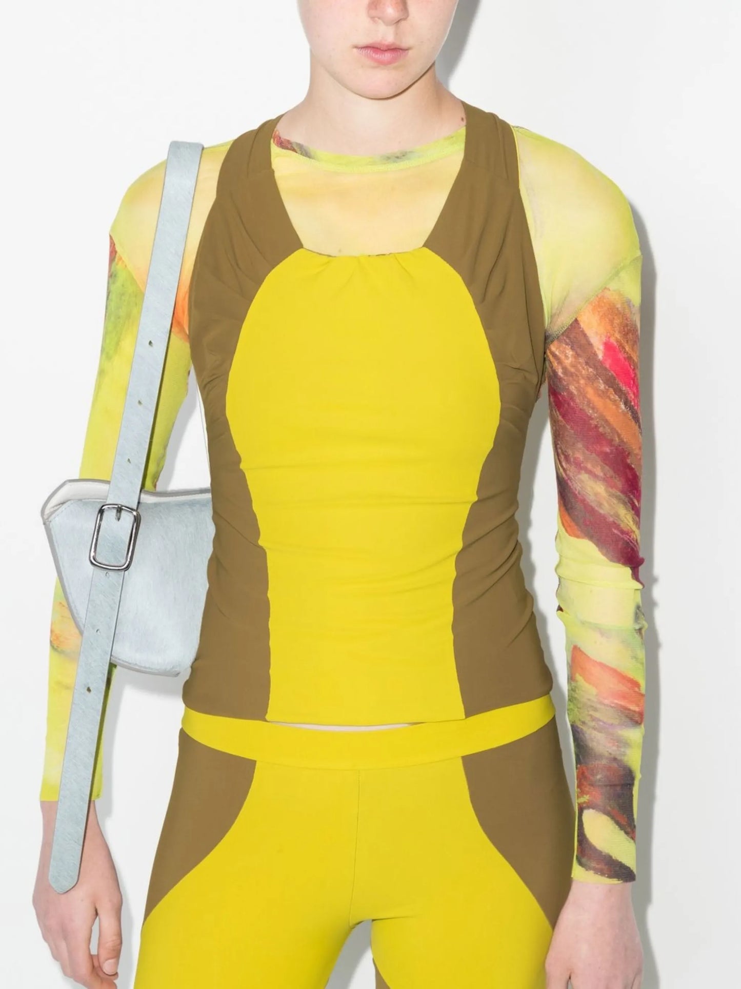 panelled sleeveless top