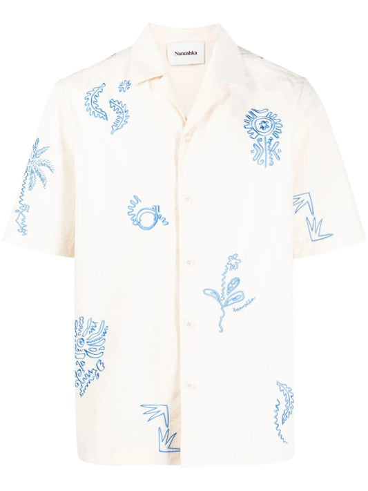 Bodil embroidered short-sleeve shirt