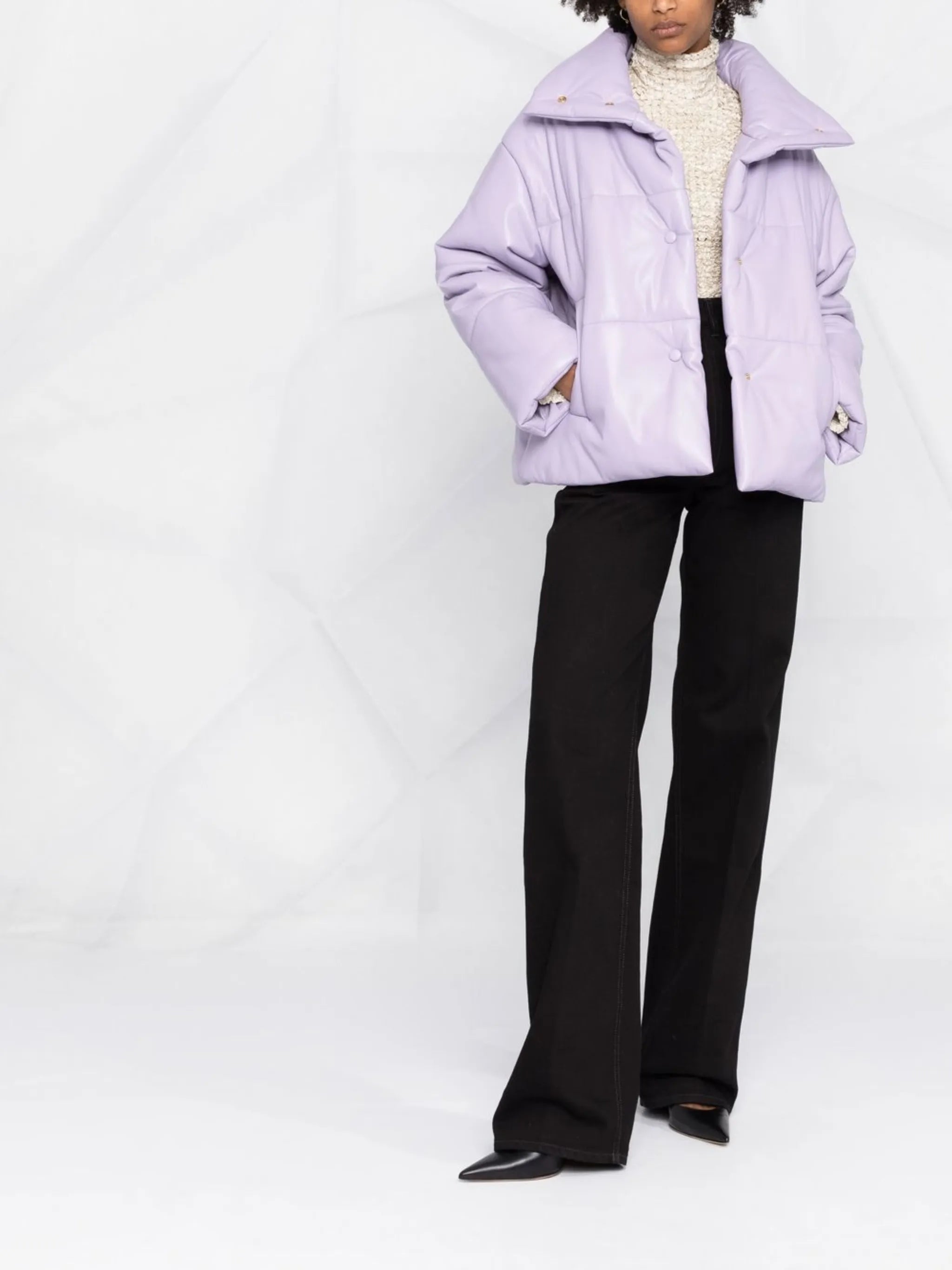 high-neck puffer jacket