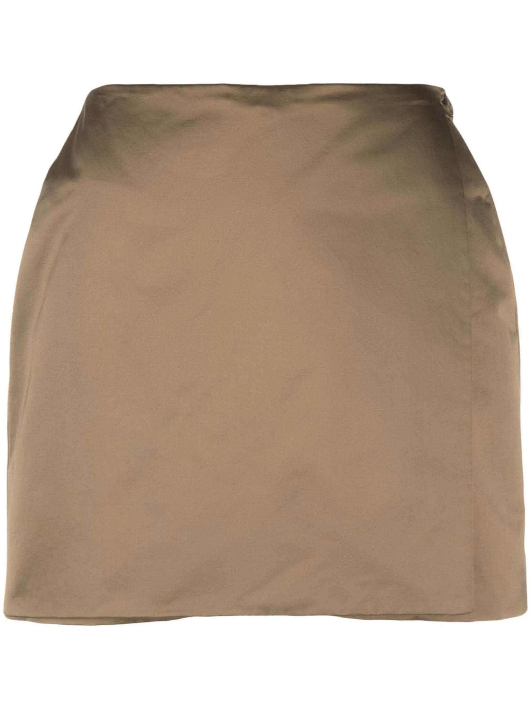wrap-front satin-finish skort
