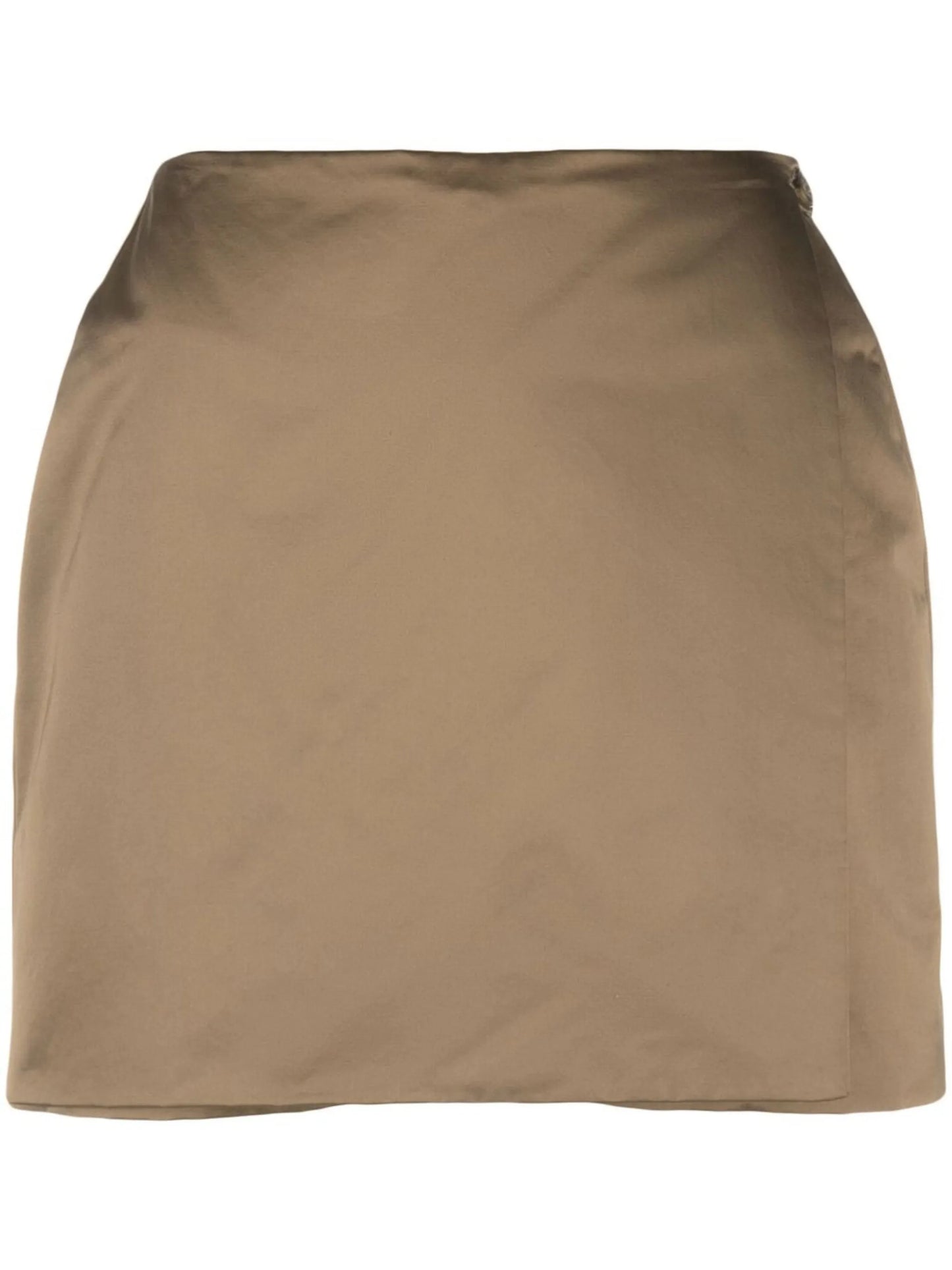 wrap-front satin-finish skort