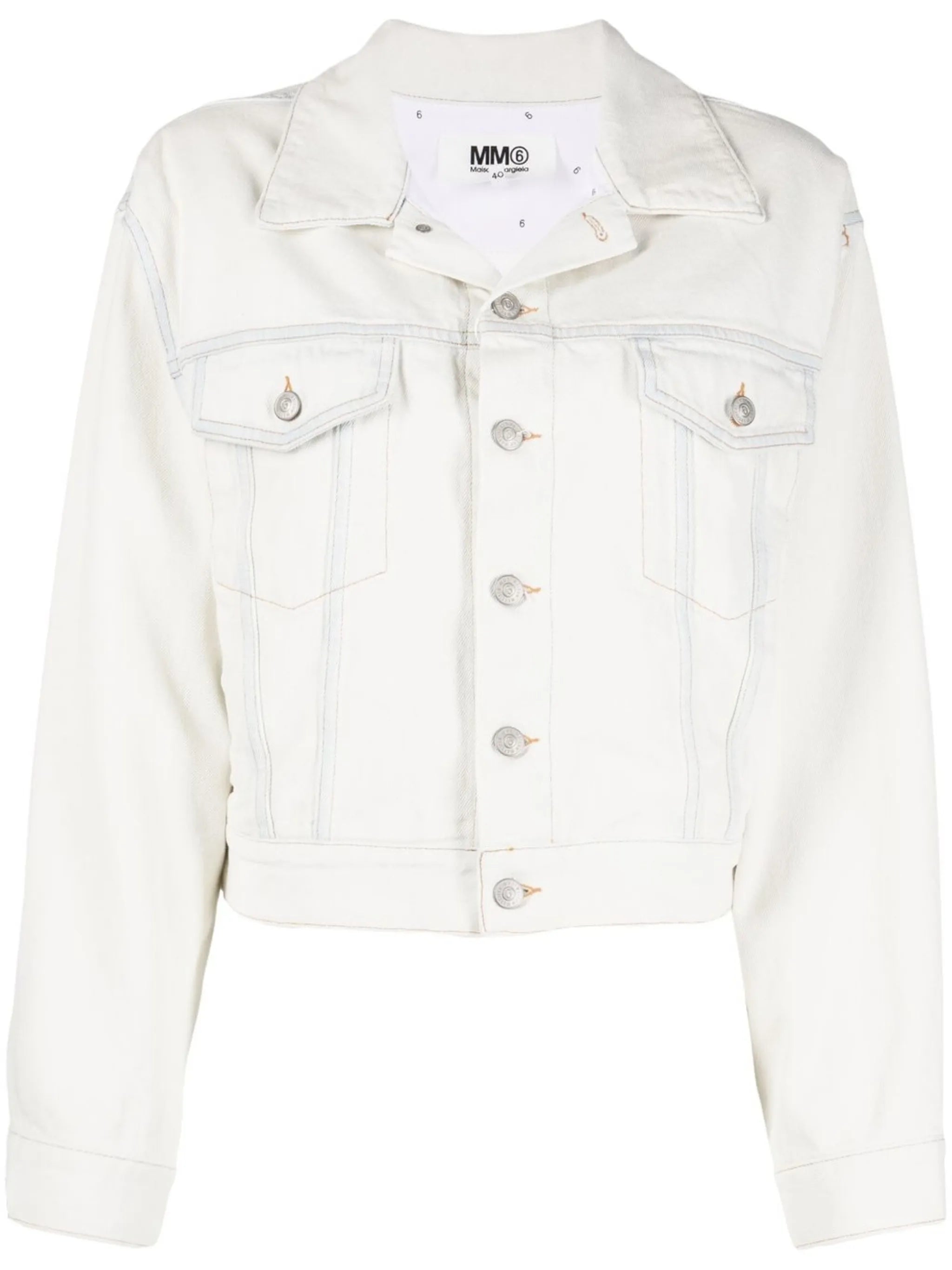 contrasting cropped denim jacket