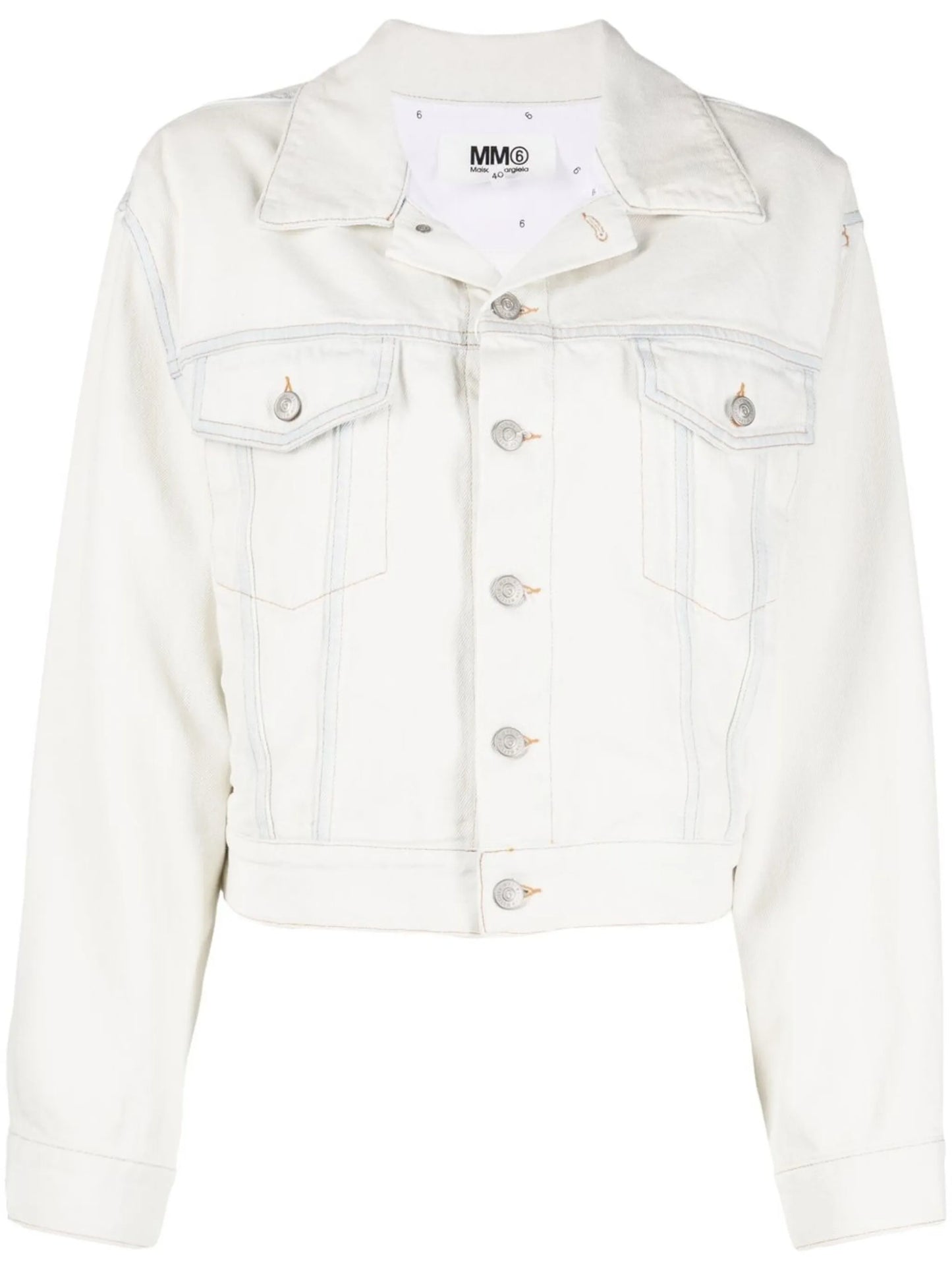 contrasting cropped denim jacket