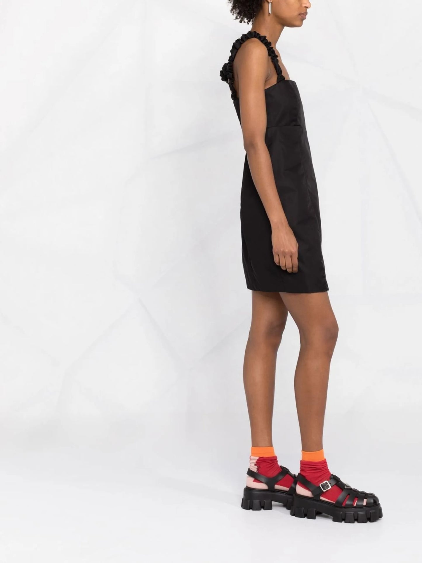 ruched-detail minidress