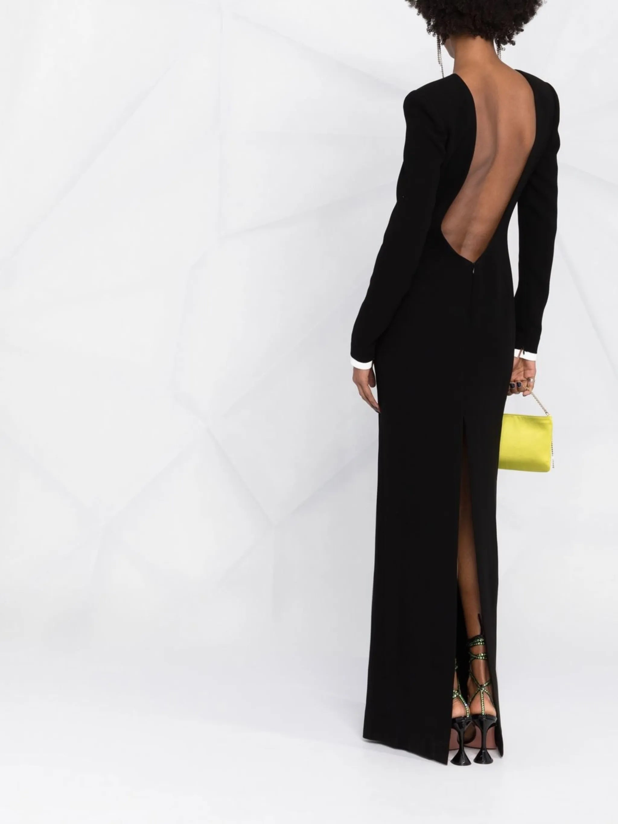 scoop-back midi dress