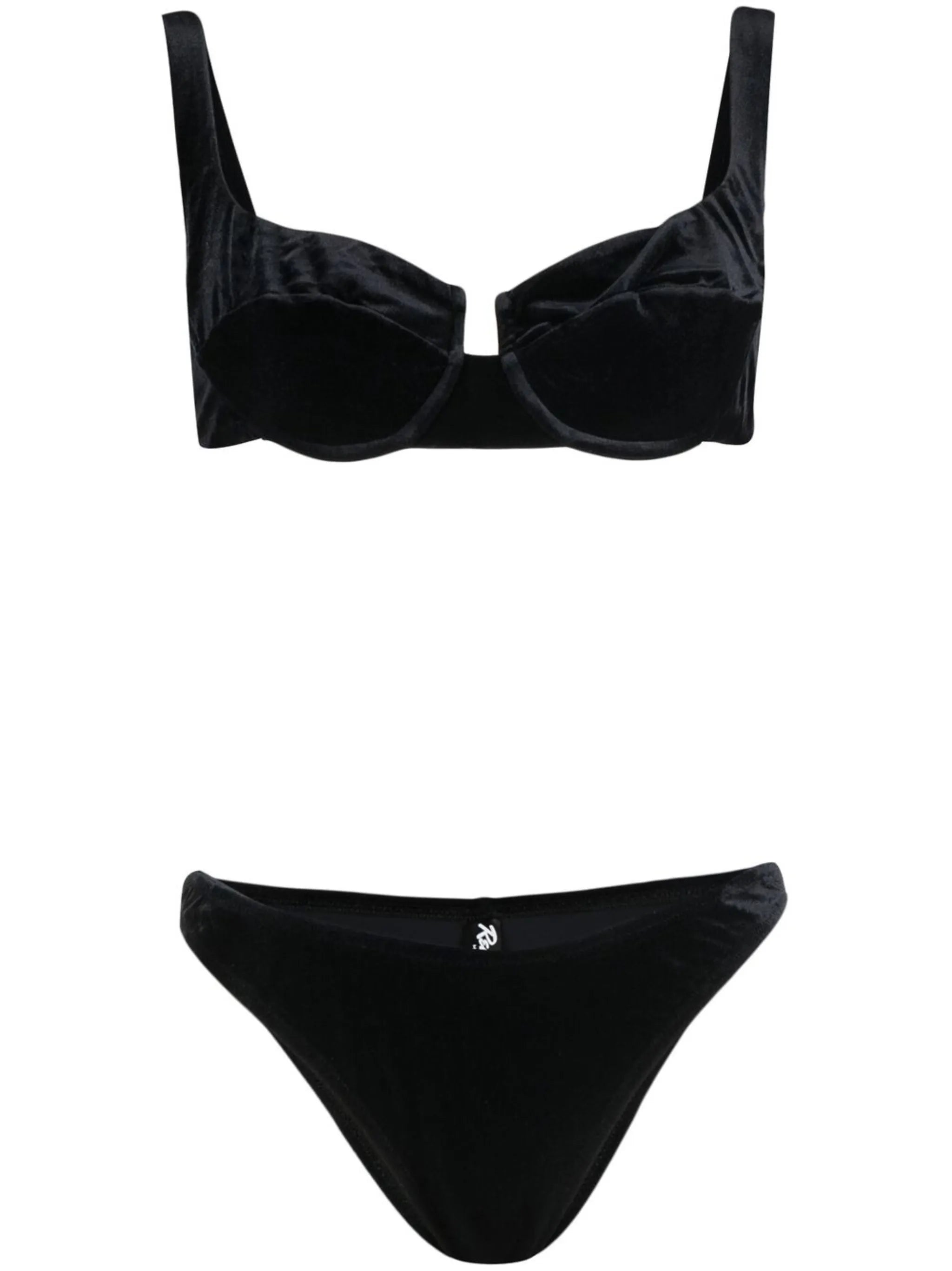 Brigitte velvet-effect bikini