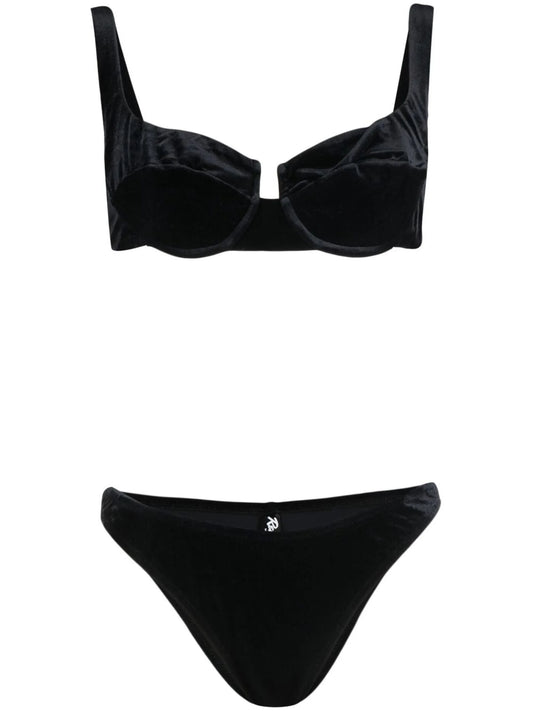 Brigitte velvet-effect bikini