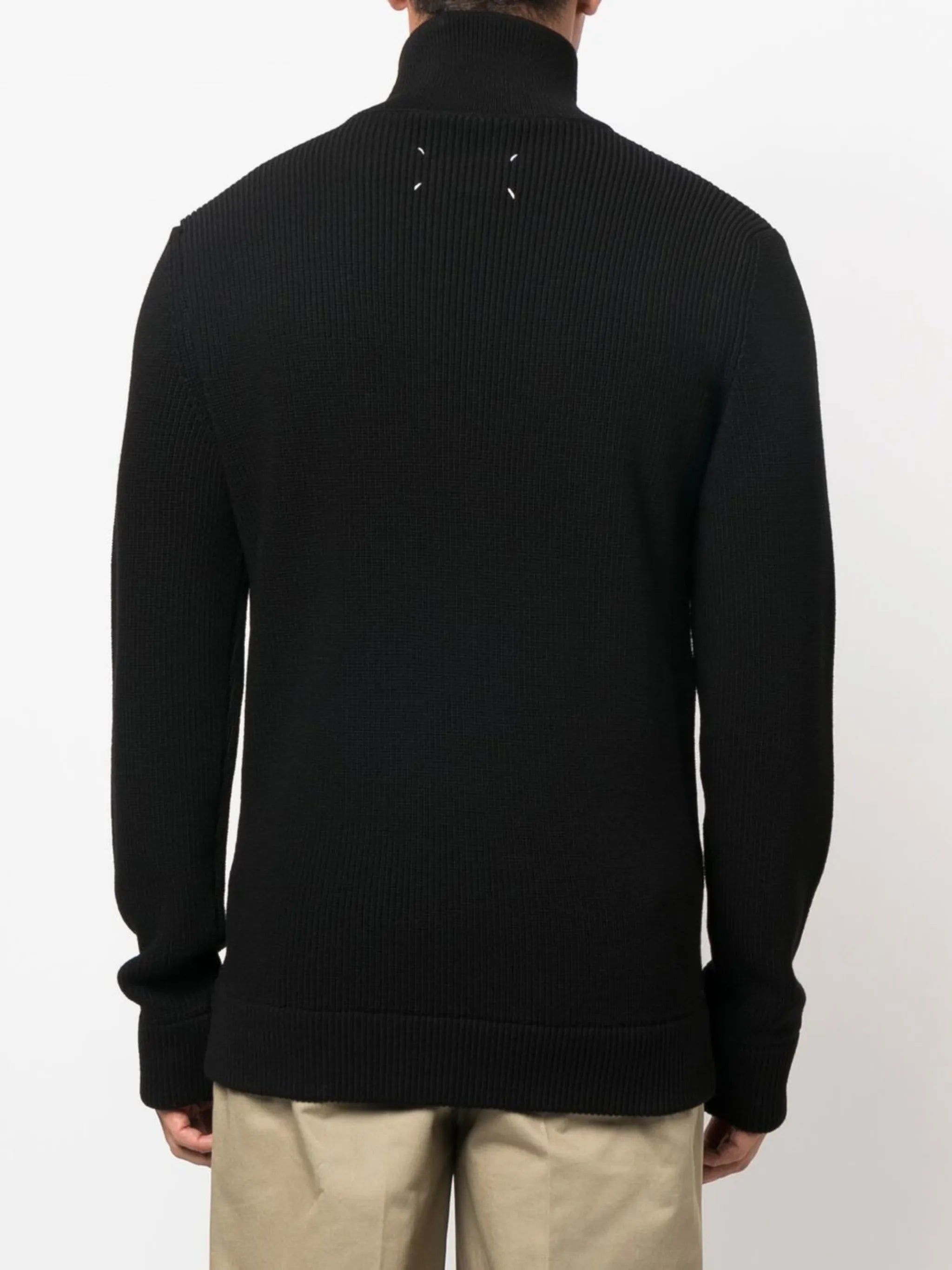 four-stitch zip-up cardigan