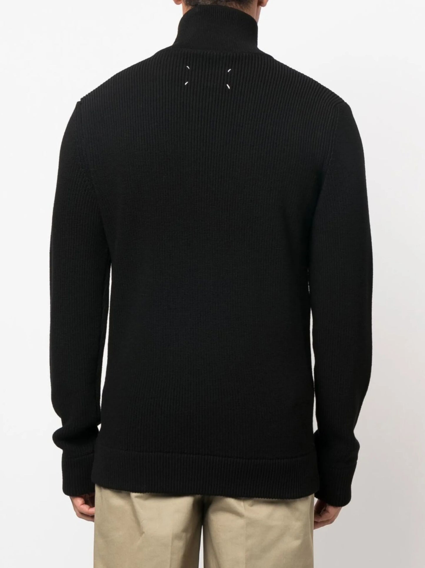 four-stitch zip-up cardigan