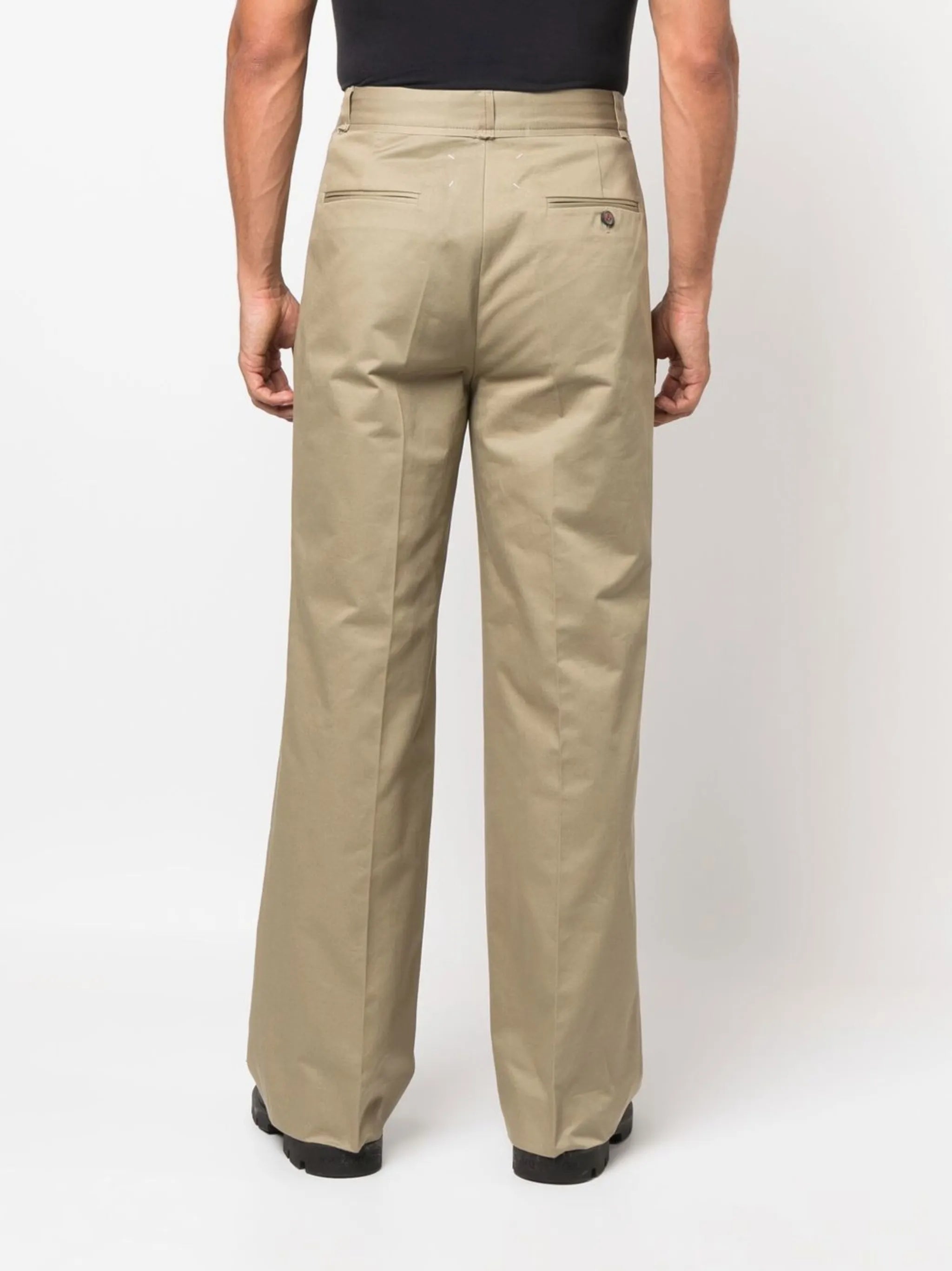 gabardine straight-leg trousers