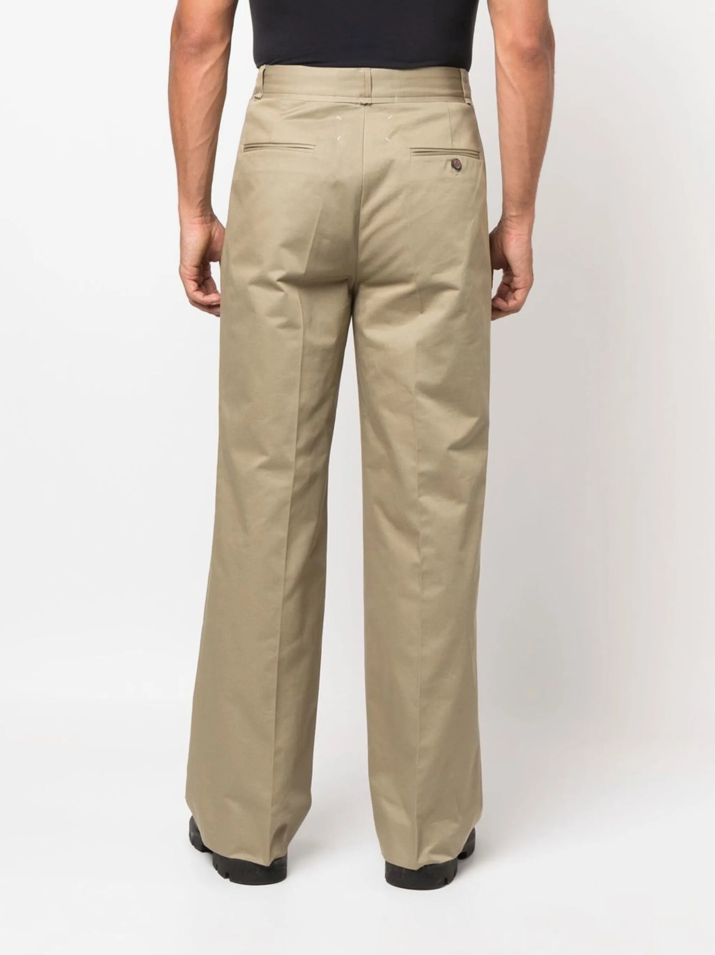 gabardine straight-leg trousers