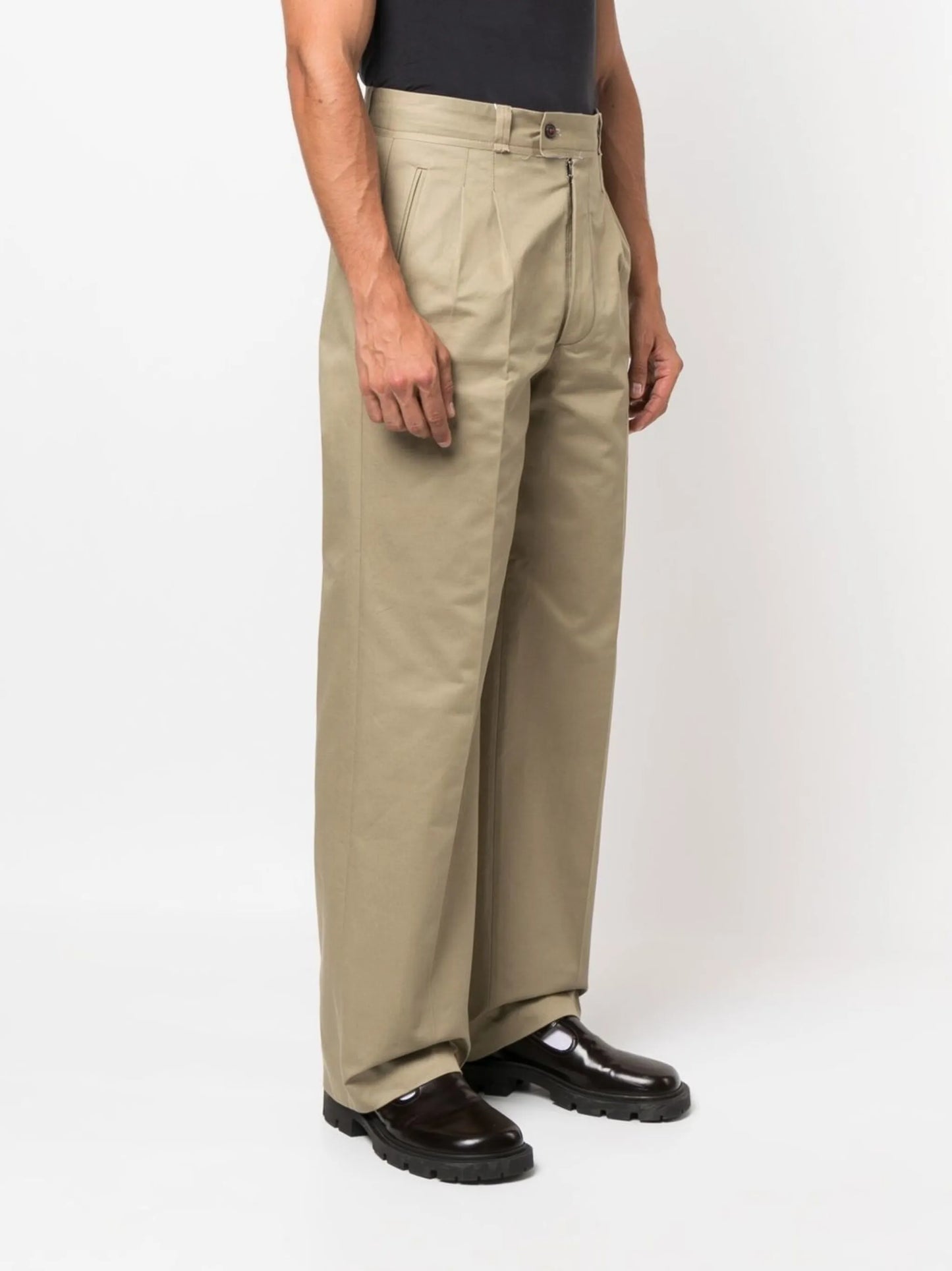 gabardine straight-leg trousers