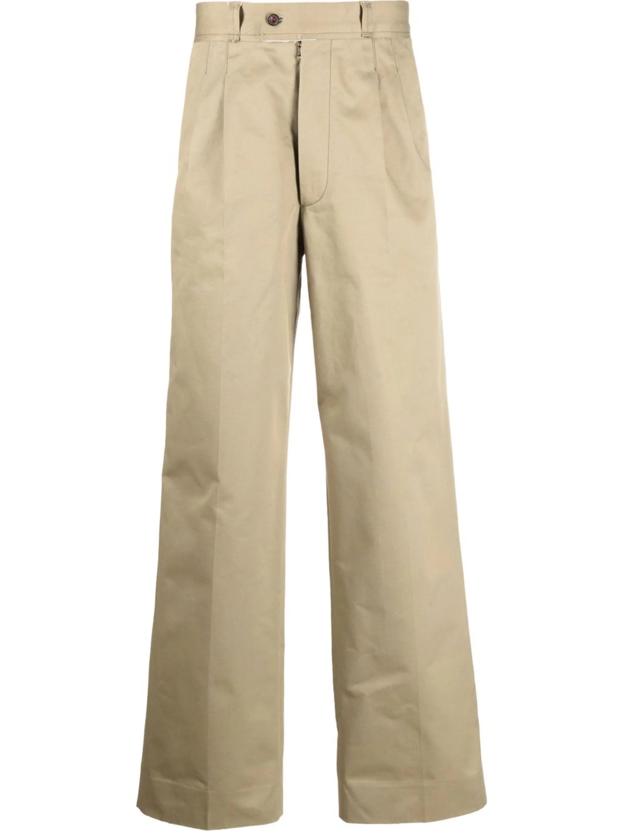 gabardine straight-leg trousers