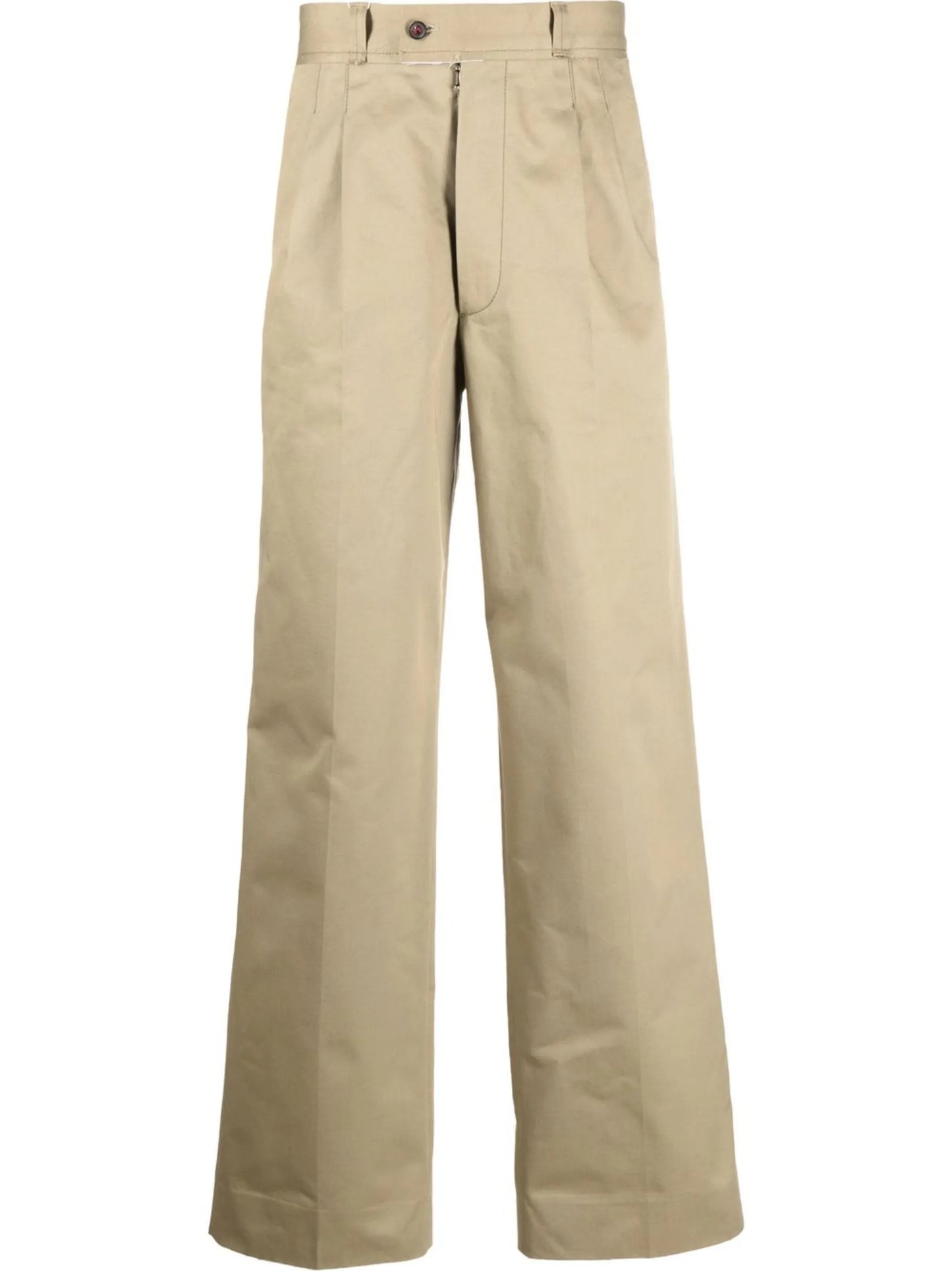 gabardine straight-leg trousers